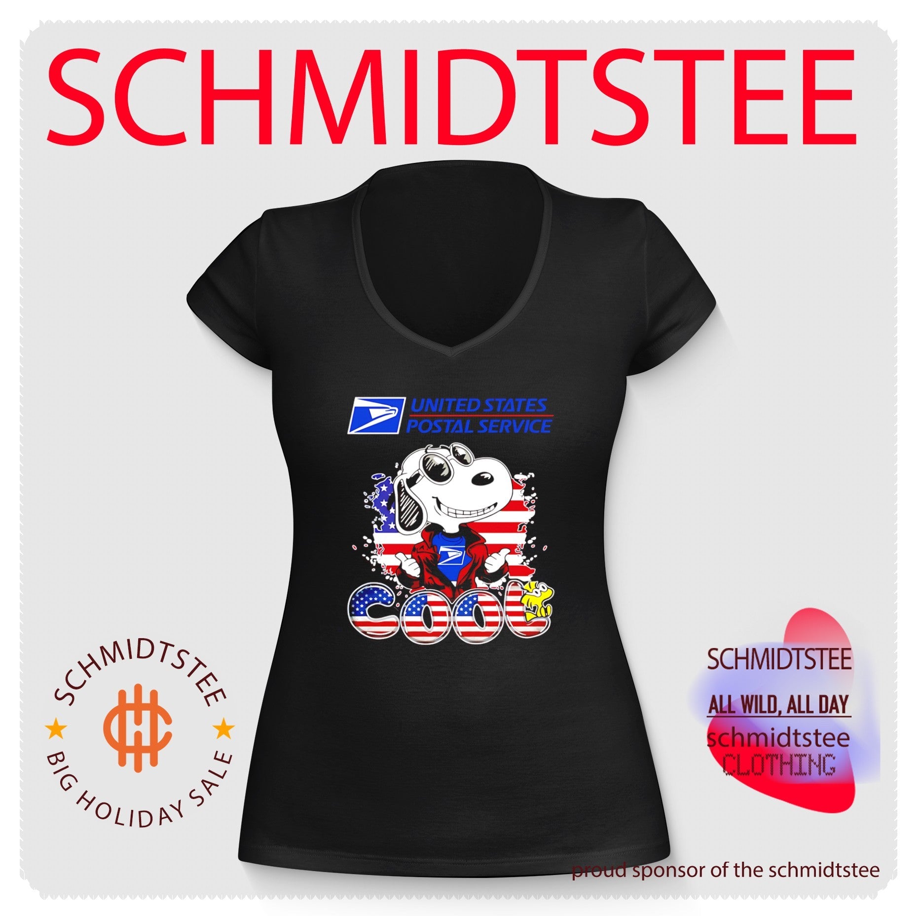 USPS Snoopy Cool USA 250th cartoon shirt