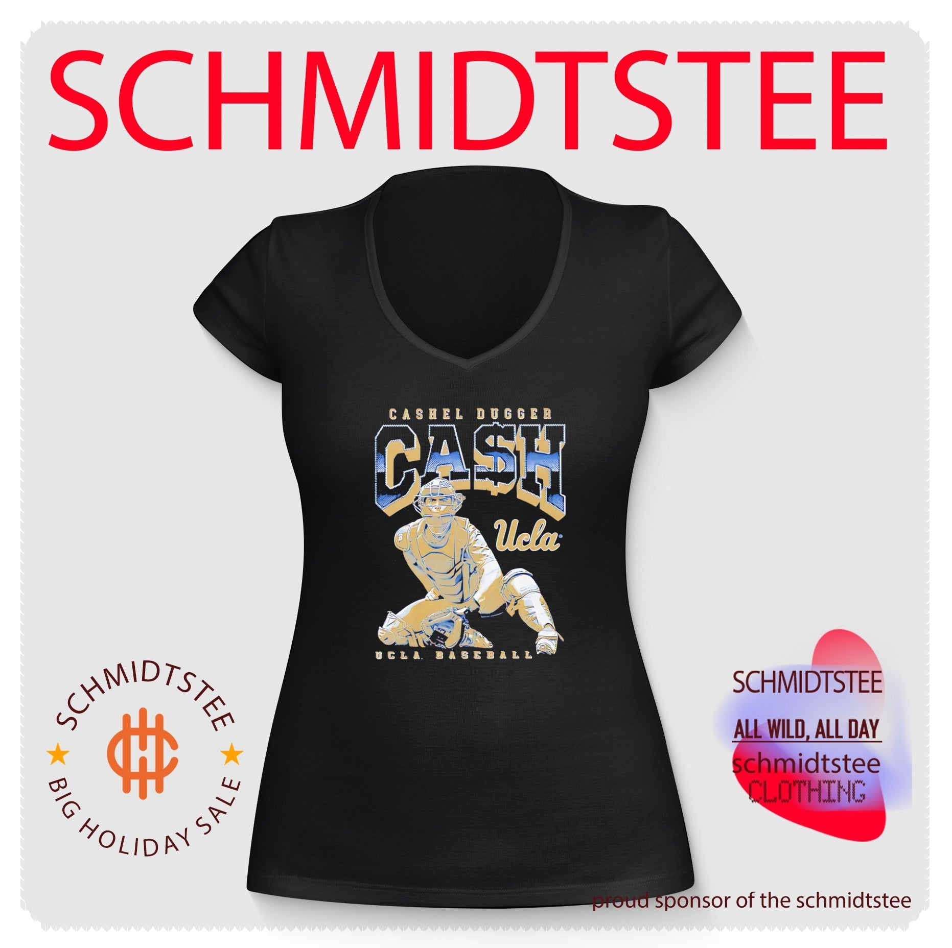 Ucla Bruins Baseball CASH Cashel Dugger posing retro shirt