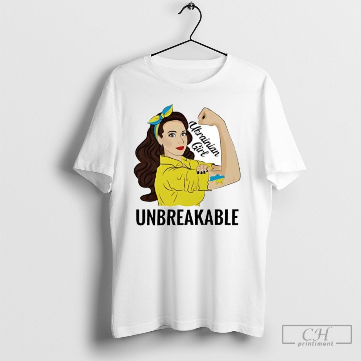 Ukrainian Women Girl Unbreakable Ukraine Flag Shirt