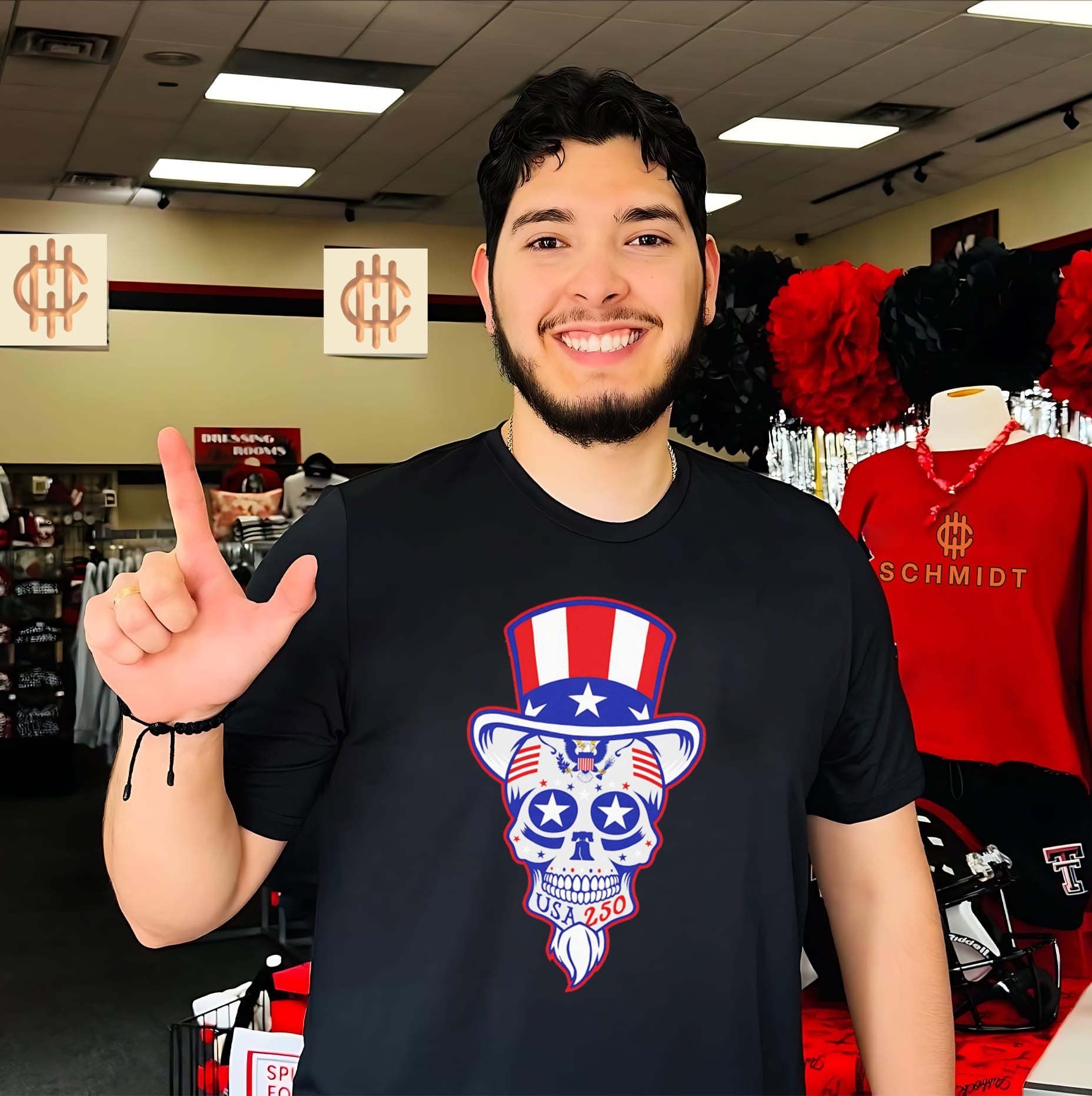 Uncle Sam Patriotic Dead Head 250 USA shirt