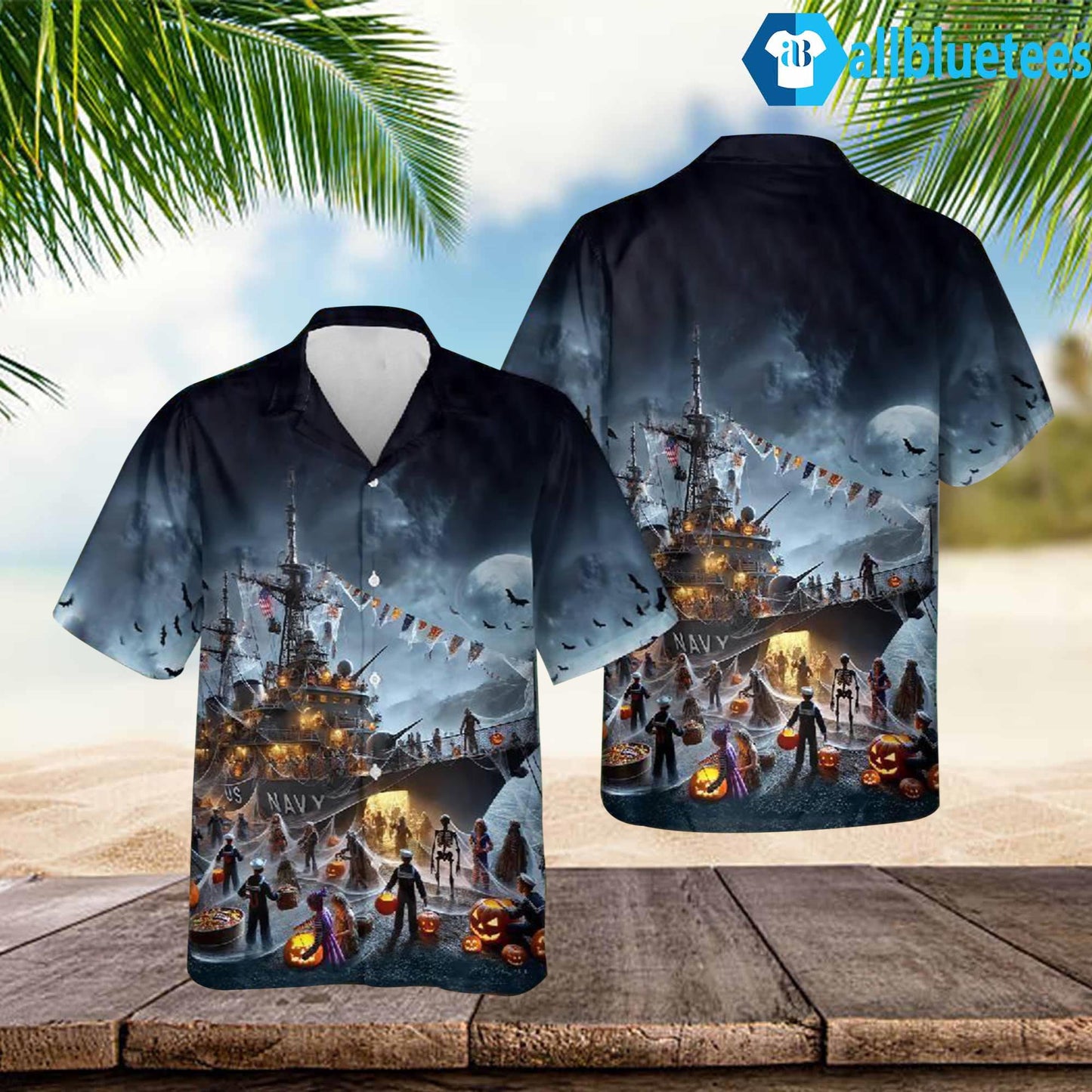 Us Navy Ships Halloween Hawaiian Shirt