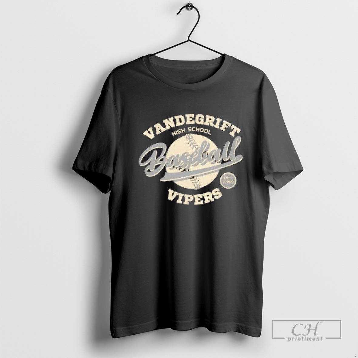 Vandegrift Crown Trio Baseball Script T Shirt Sweater