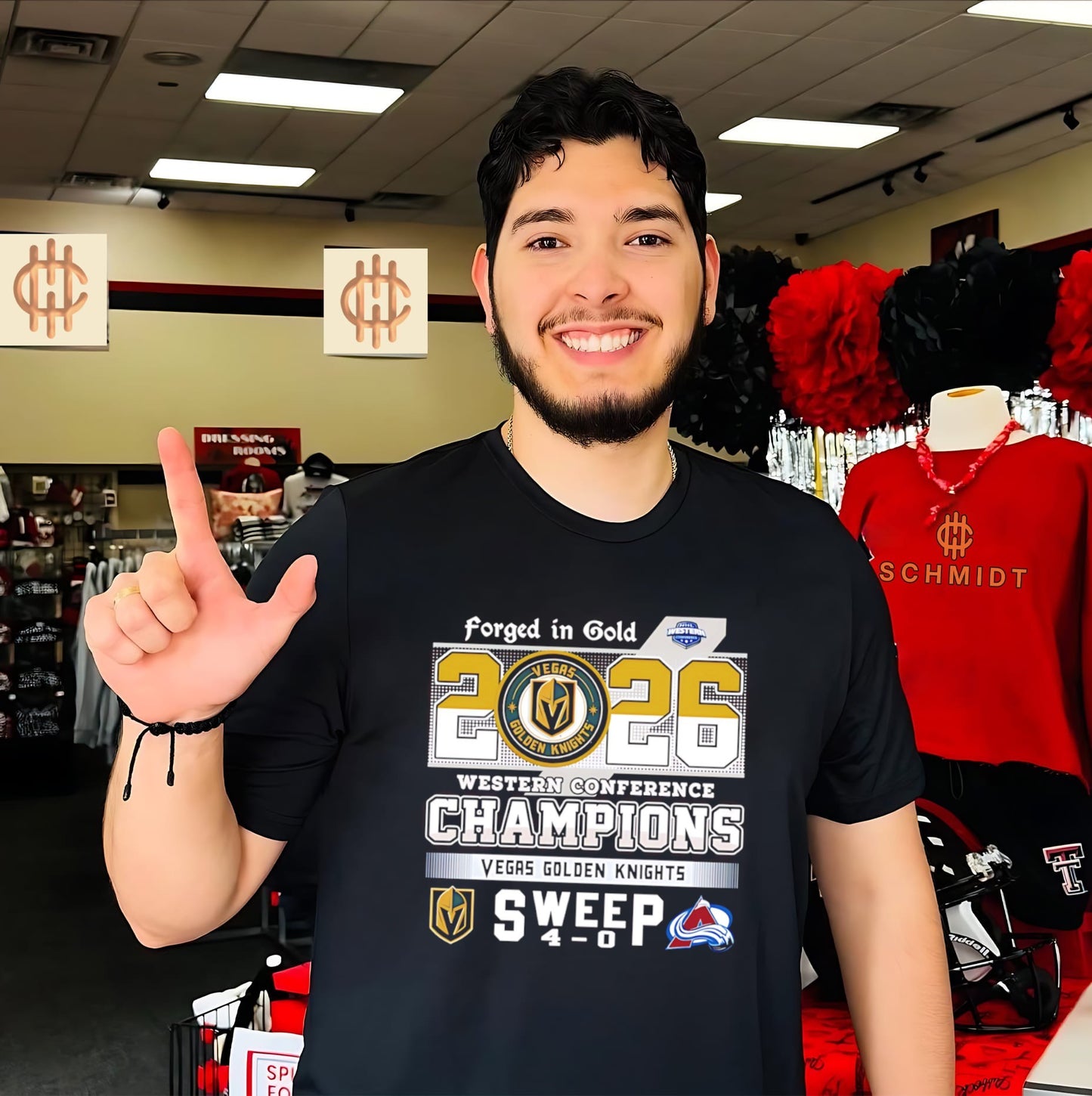 Vegas Golden Knights 2026 Western Conference Champions Seep 4-0 Forged in Gold shirt