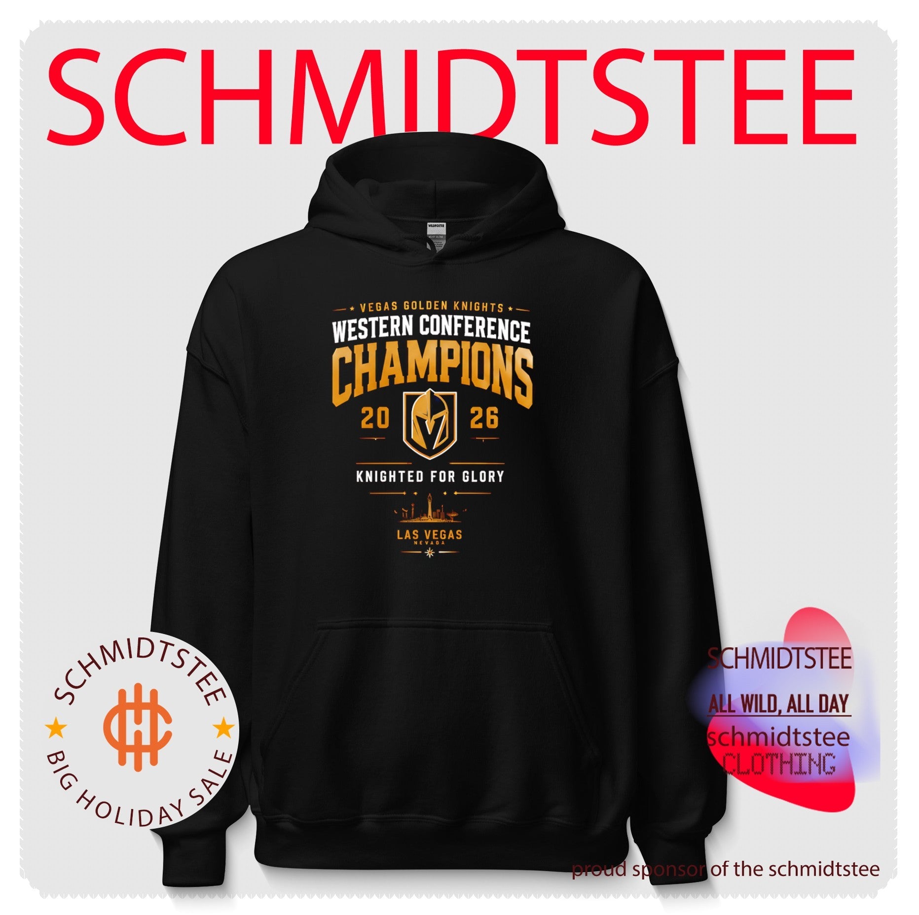 Vegas Golden Knights Western Conference Champions 2026 Knighted For Glory skyline shirt