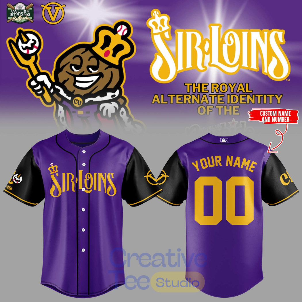 Visalia Rawhide Central Valley Sir Loins Custom Baseball Jersey