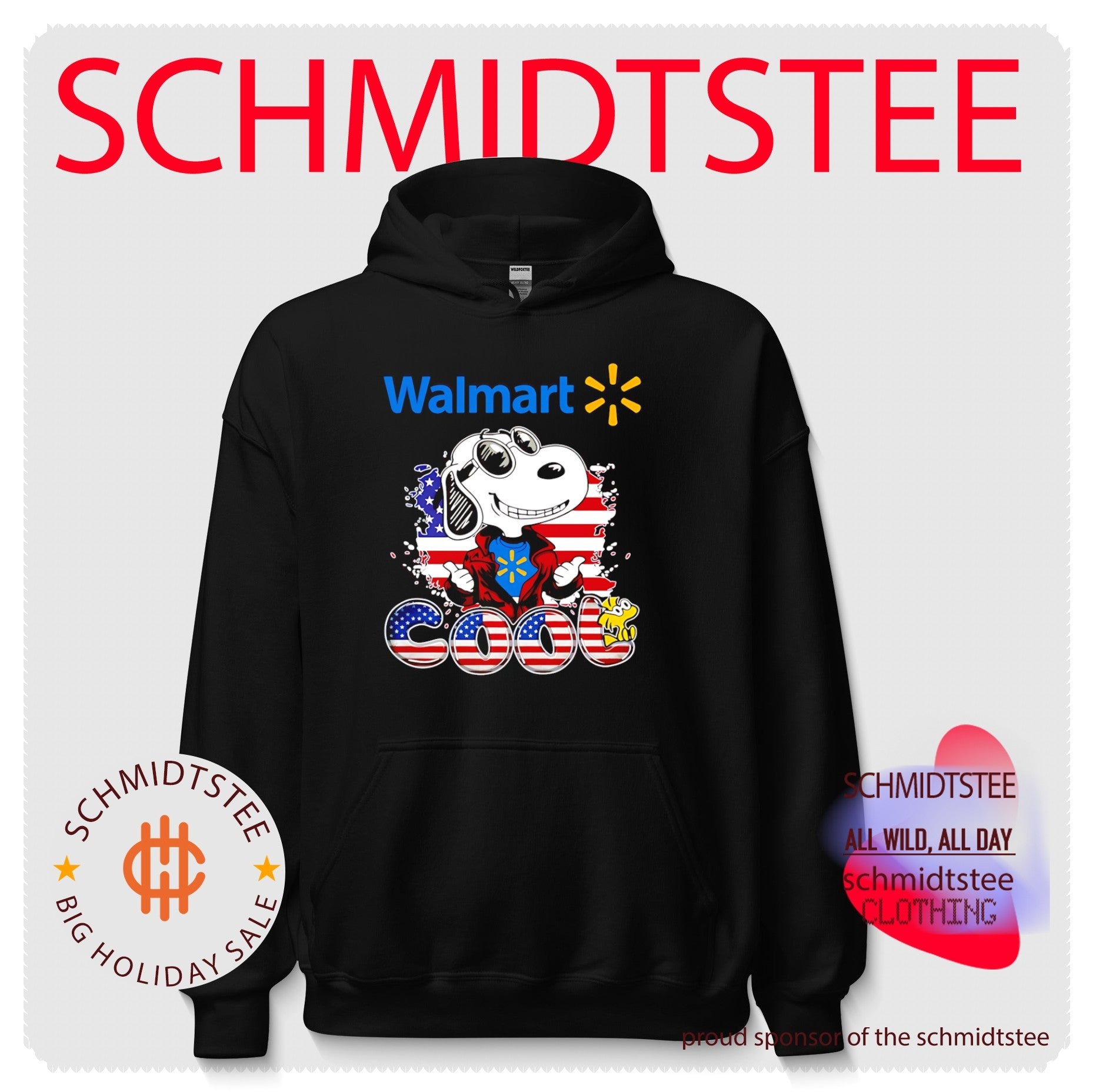 Walmart Snoopy Cool USA 250th cartoon shirt