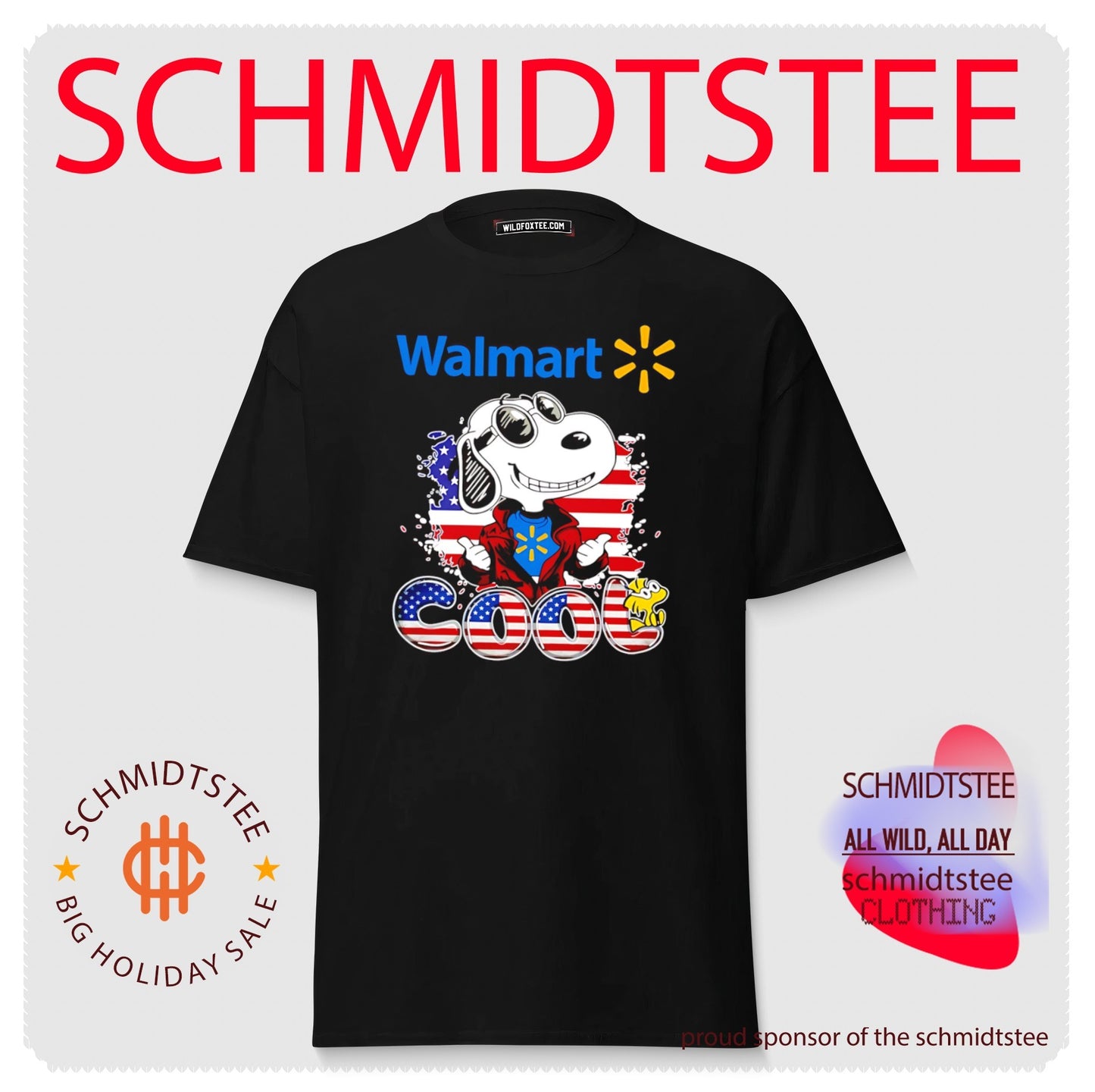 Walmart Snoopy Cool USA 250th cartoon shirt