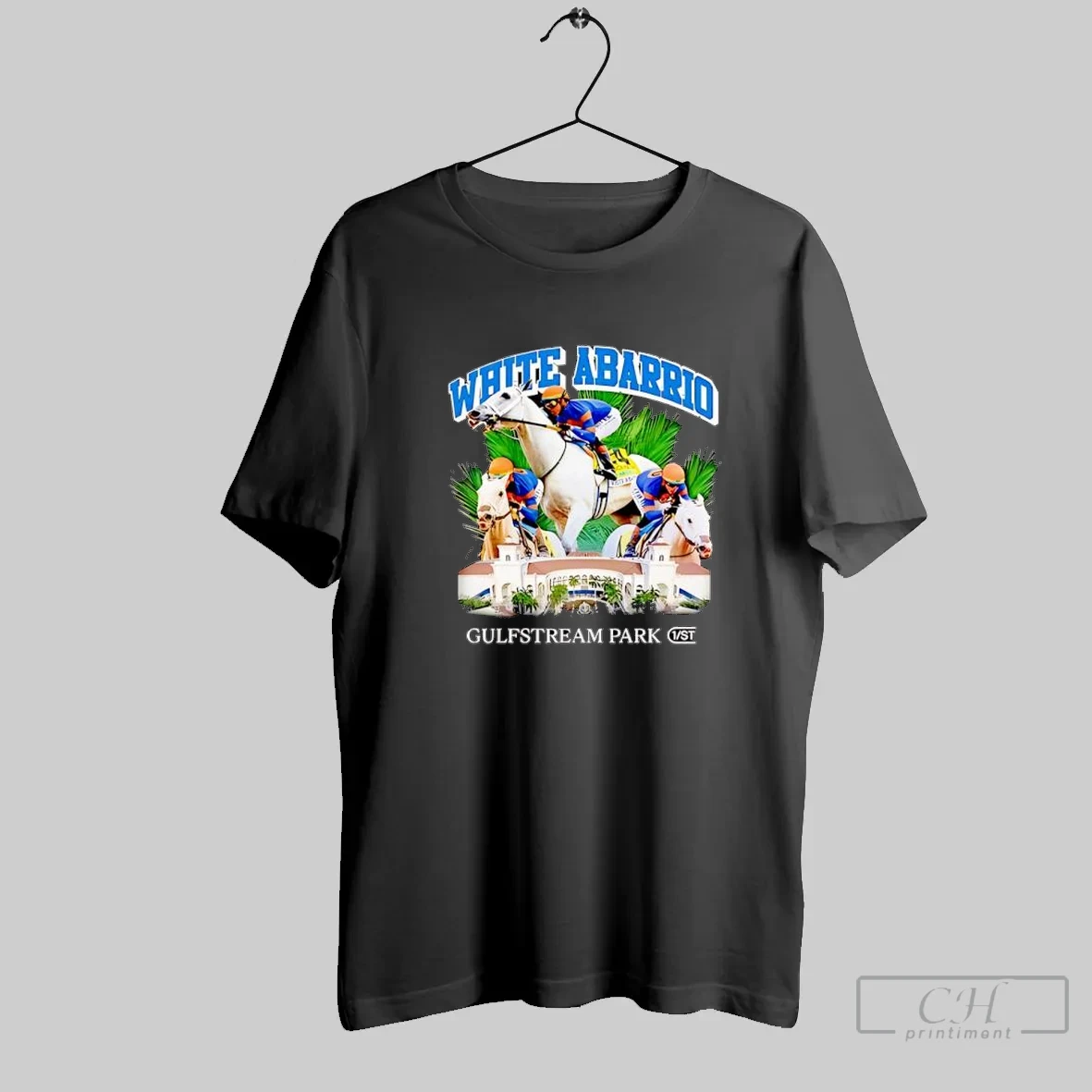 White Abarrio Gulfstream Park Thoroughbred Horse Racing T Shirt