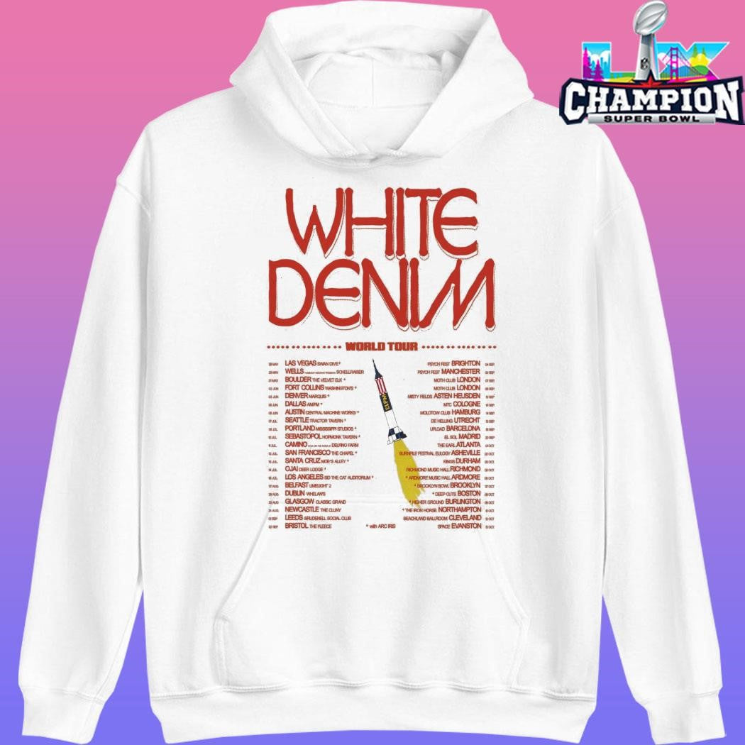 White Denim World Concert World Tour 2026 Shirt