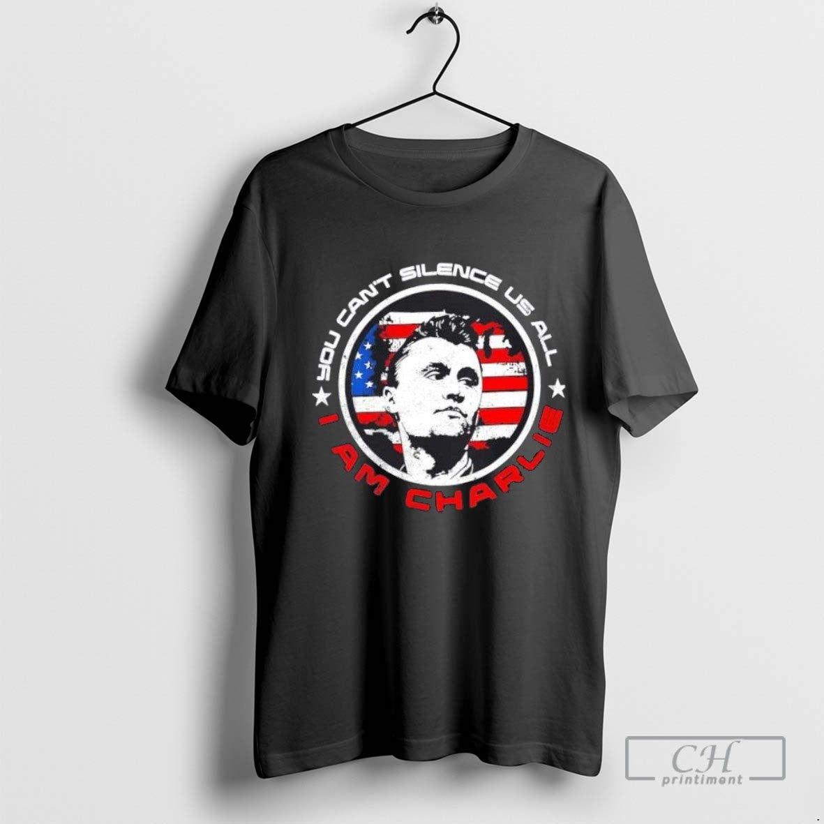 You Cant Silence Us All I Am Charlie Kirk Freedom American Flag T Shirt Sweater
