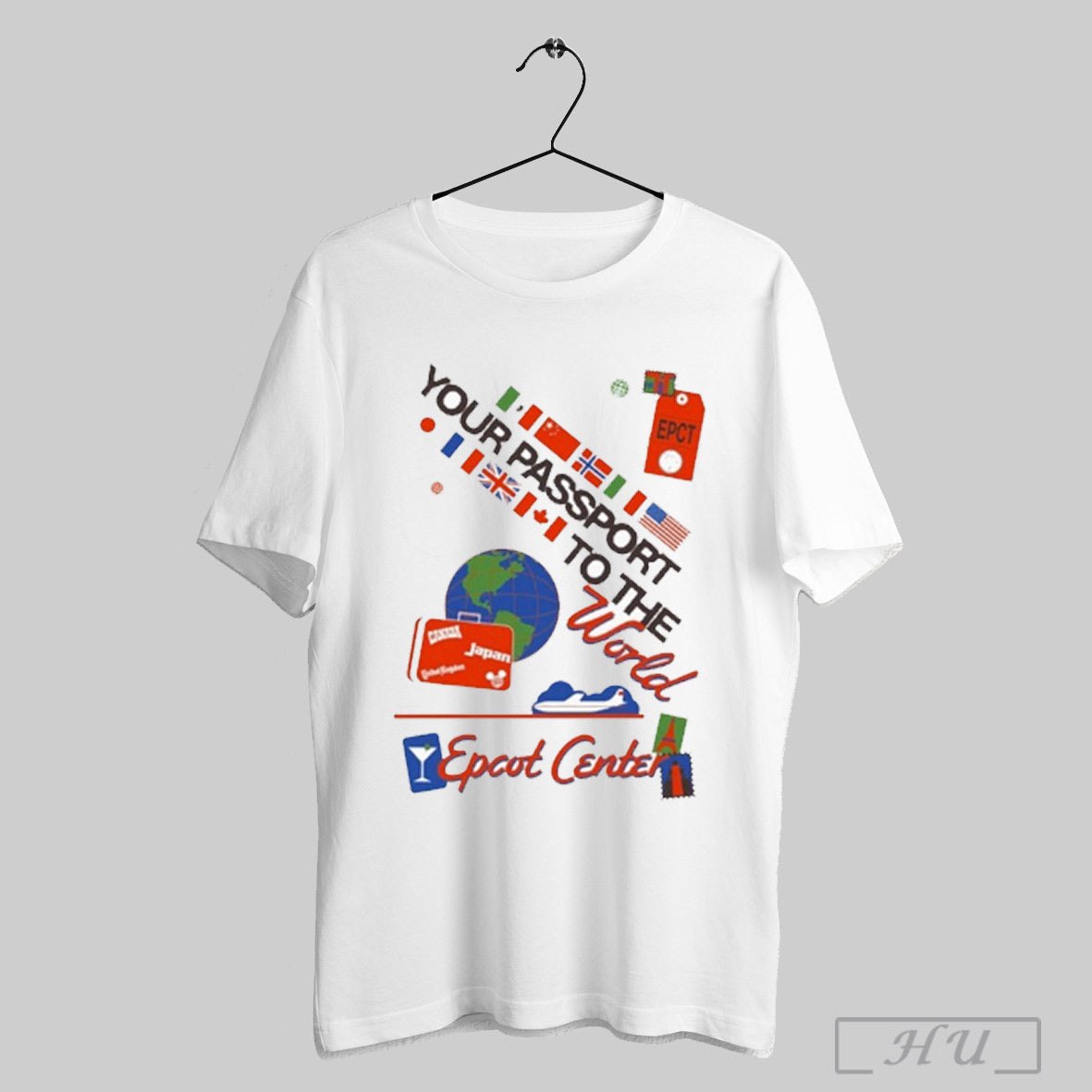 Your Passport To The World Epcot Center Showcase Flags T Shirt