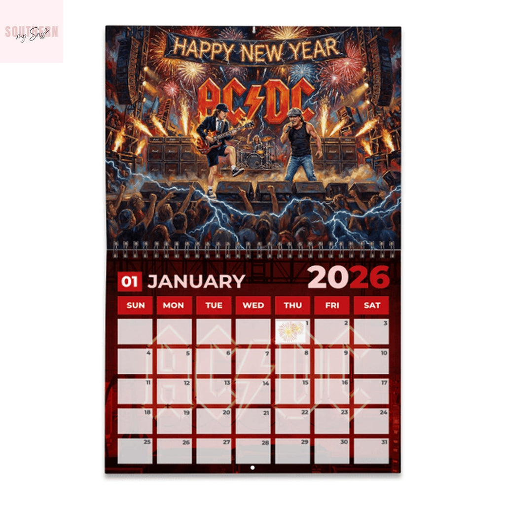 AC DC 2026 Wall Calendar