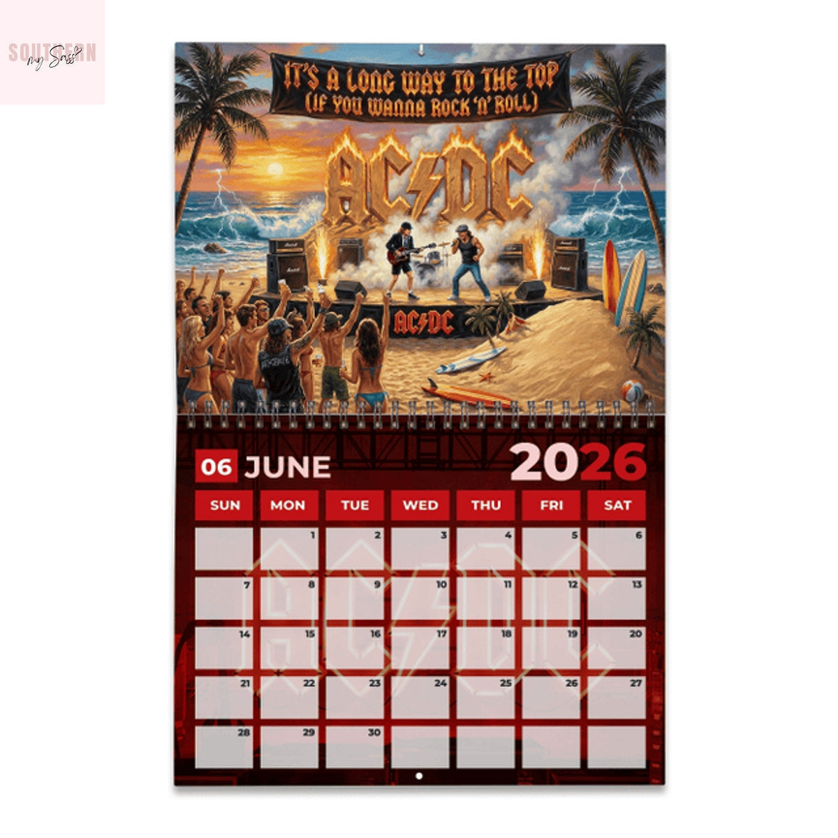 AC DC 2026 Wall Calendar