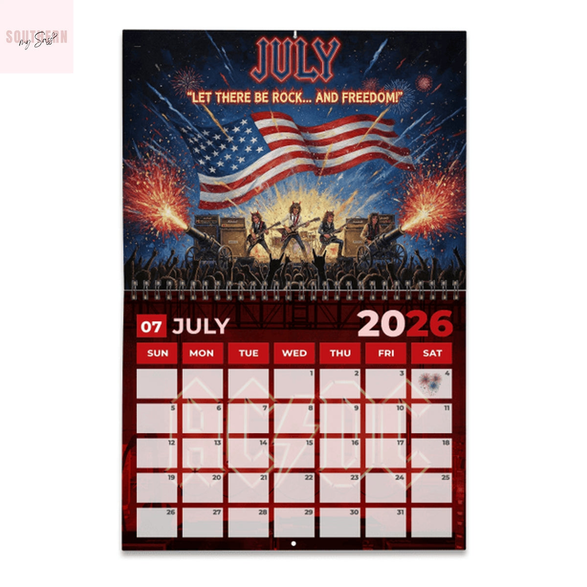 AC DC 2026 Wall Calendar
