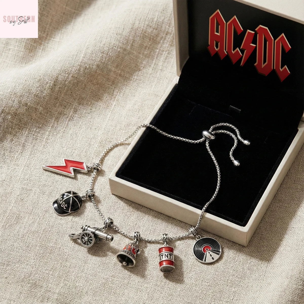 AC DC Charm Bracelet