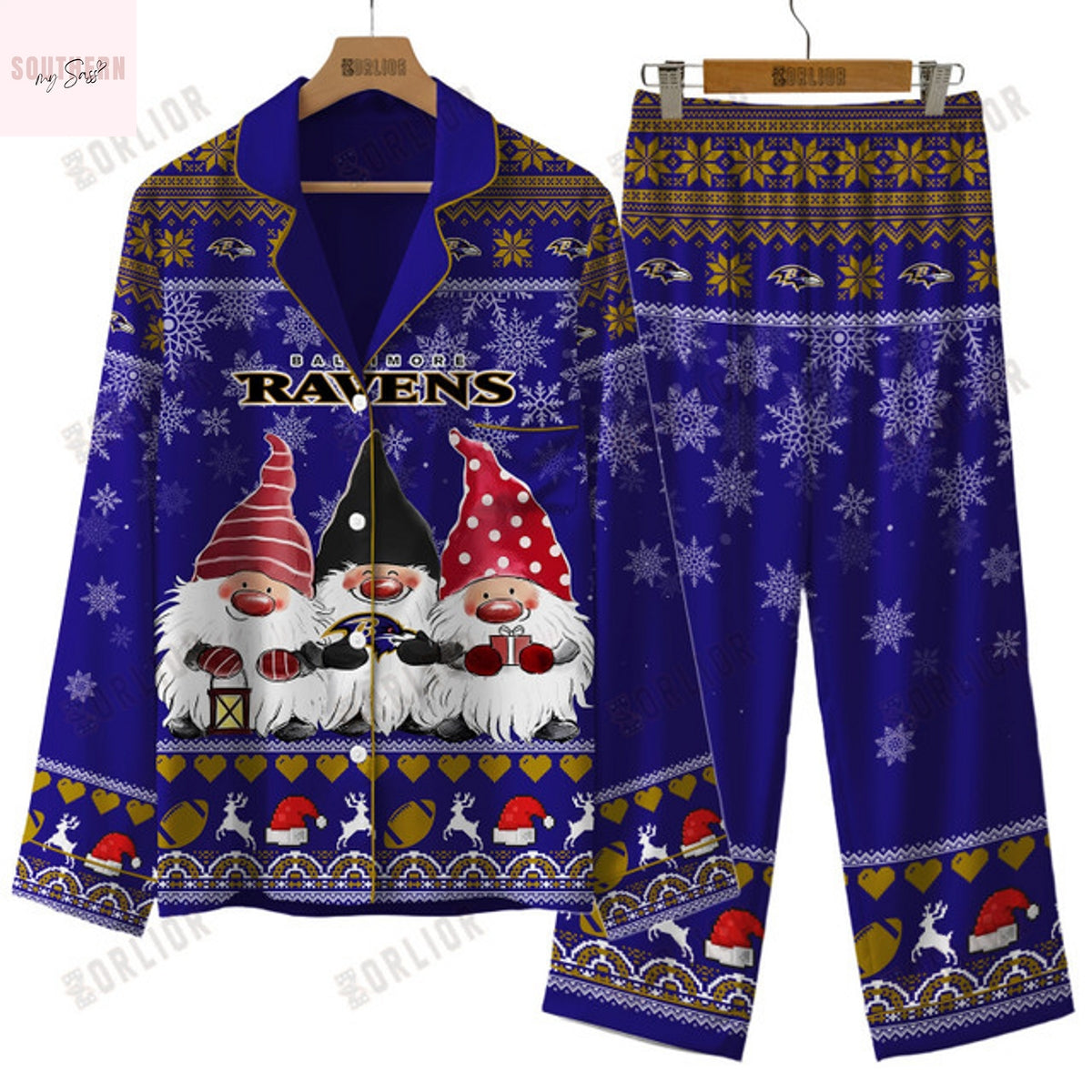 Baltimore Ravens 2025 Holiday Season Pajamas Set