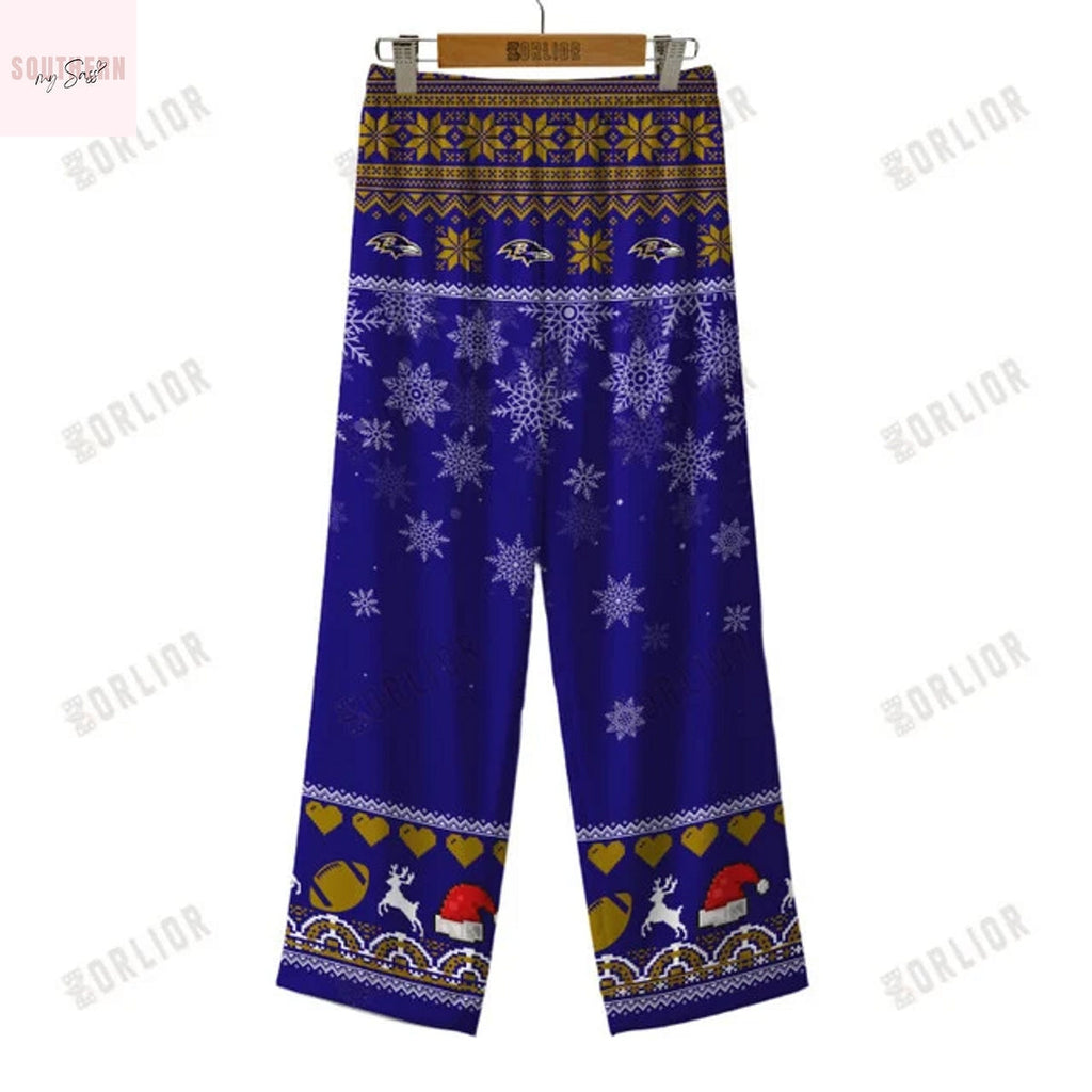 Baltimore Ravens 2025 Holiday Season Pajamas Set