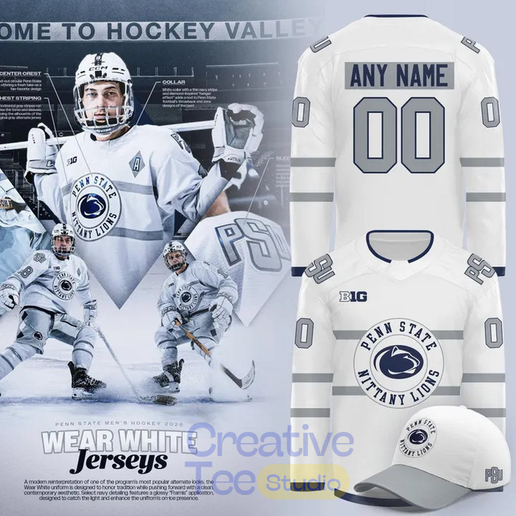 Penn State Nittany Lions 2026 “Wear White” Custom Hockey Jersey