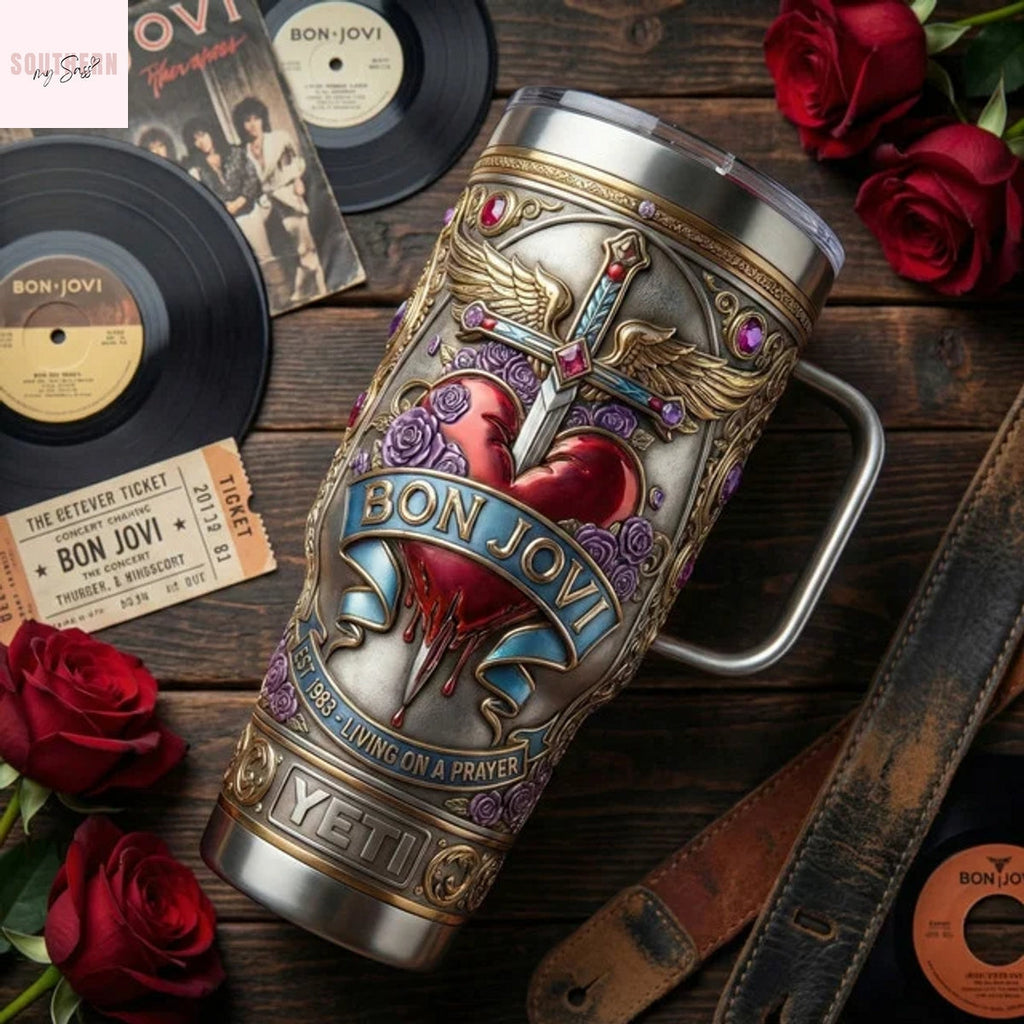 Bon Jovi Livin On A Prayer Tumbler