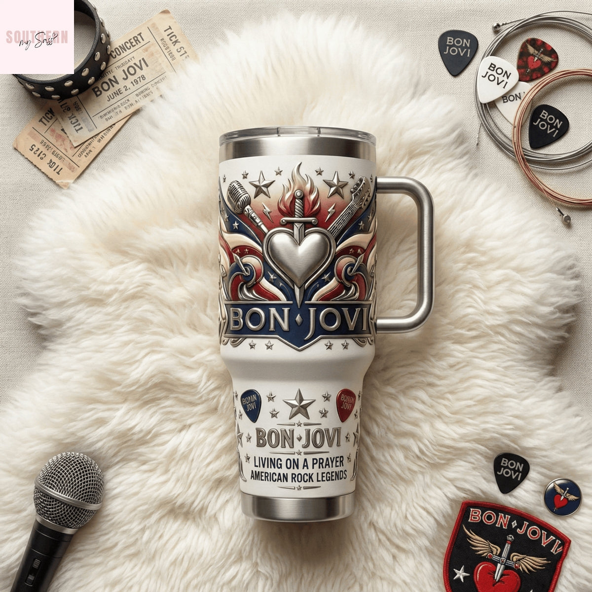 Bon Jovi Living On A Prayer American Rock Legends Tumbler