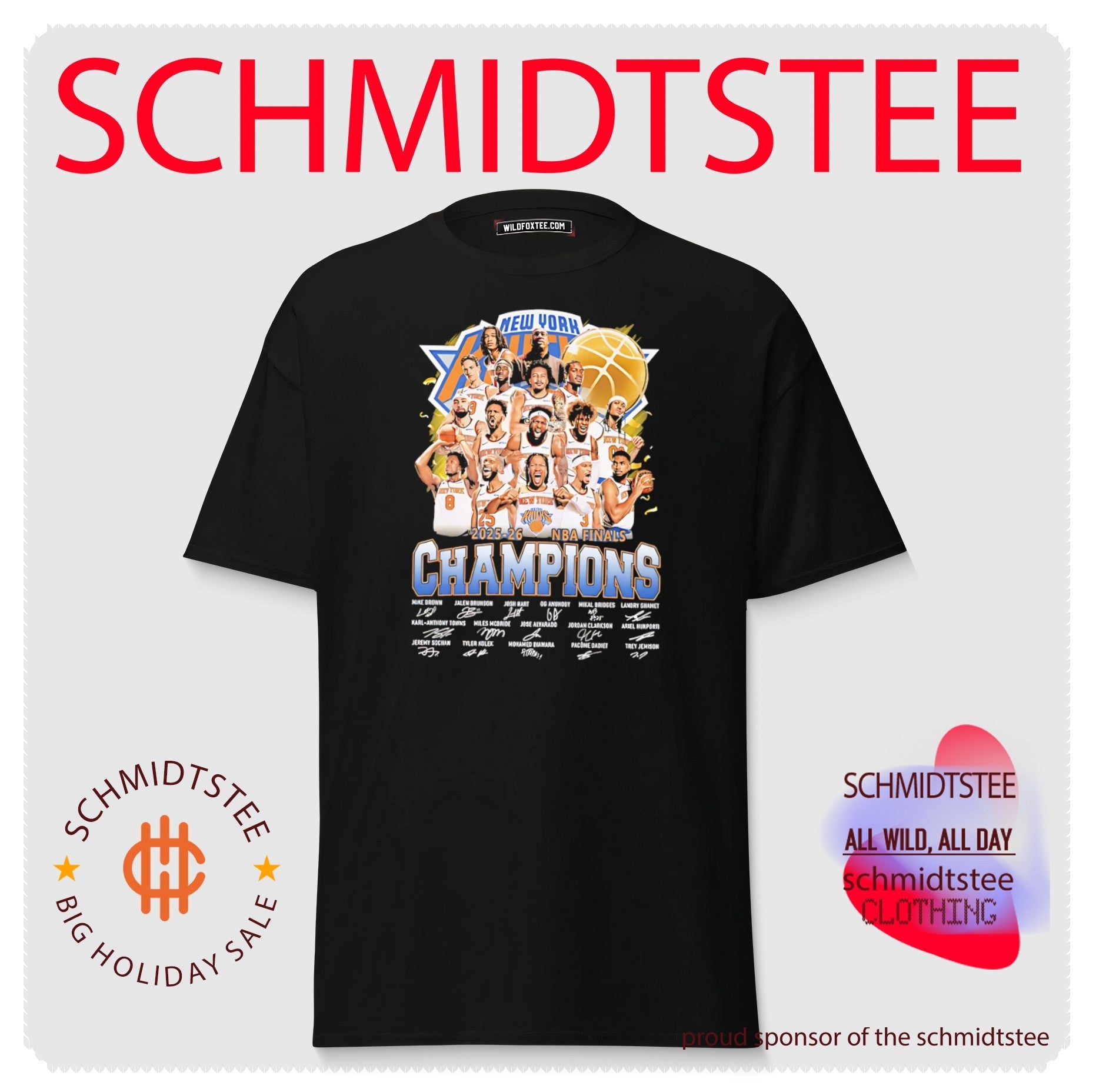 New York Knicks 2025-2026 NBA Finals Champions team collage signature shirt