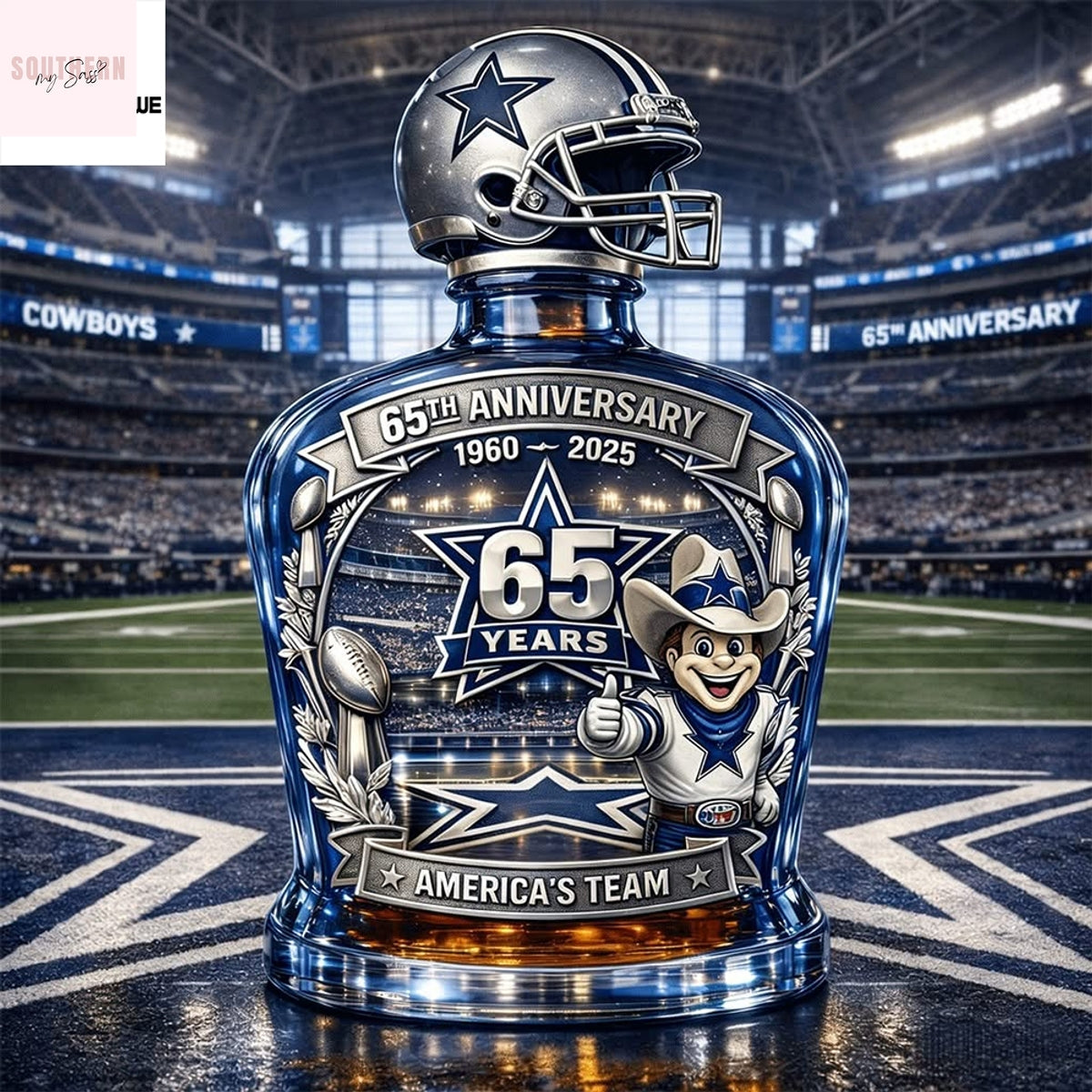 Dallas Cowboys 65Th Anniversary 2025 Whiskey Bottle
