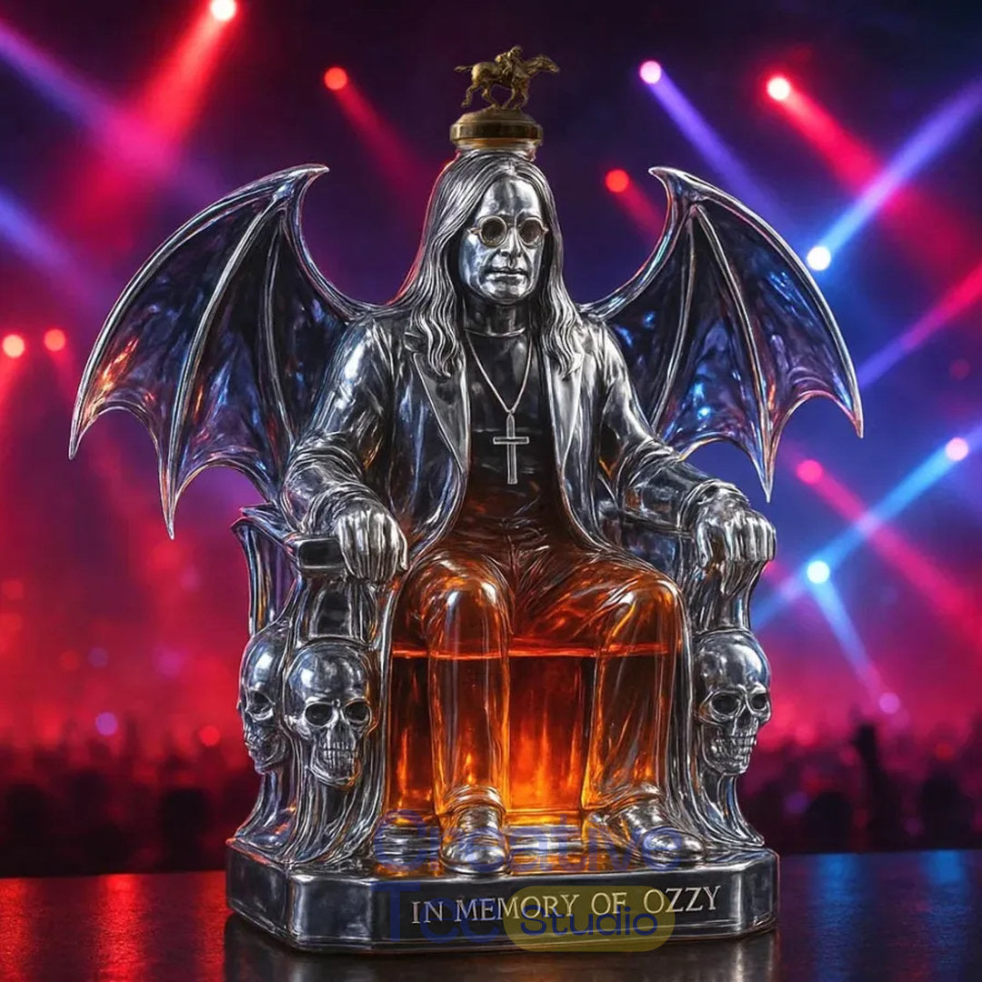 In Memory of Ozzy Osbourne Whiskey Bottle