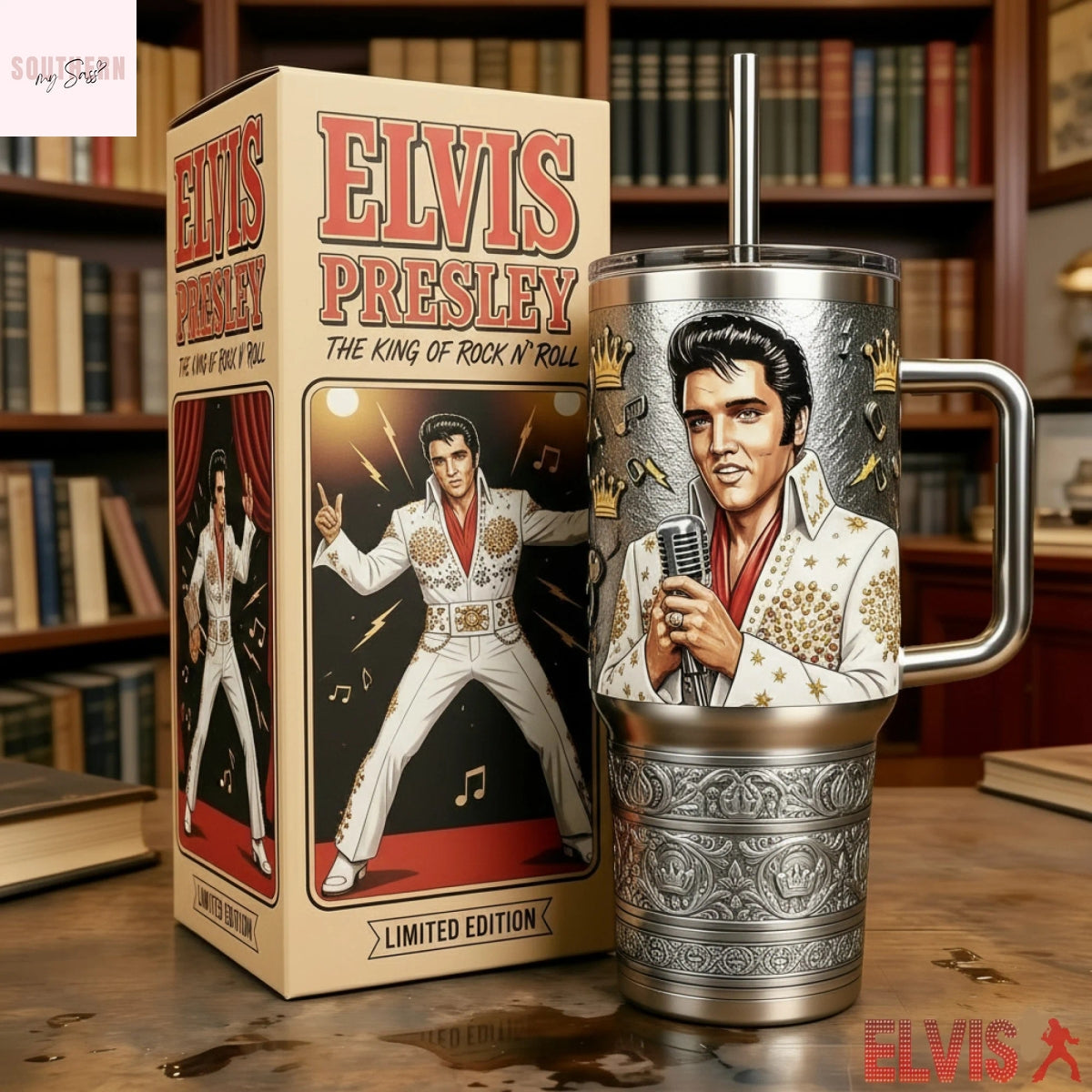 Elvis Presley The King Of Rock N Roll Tumbler