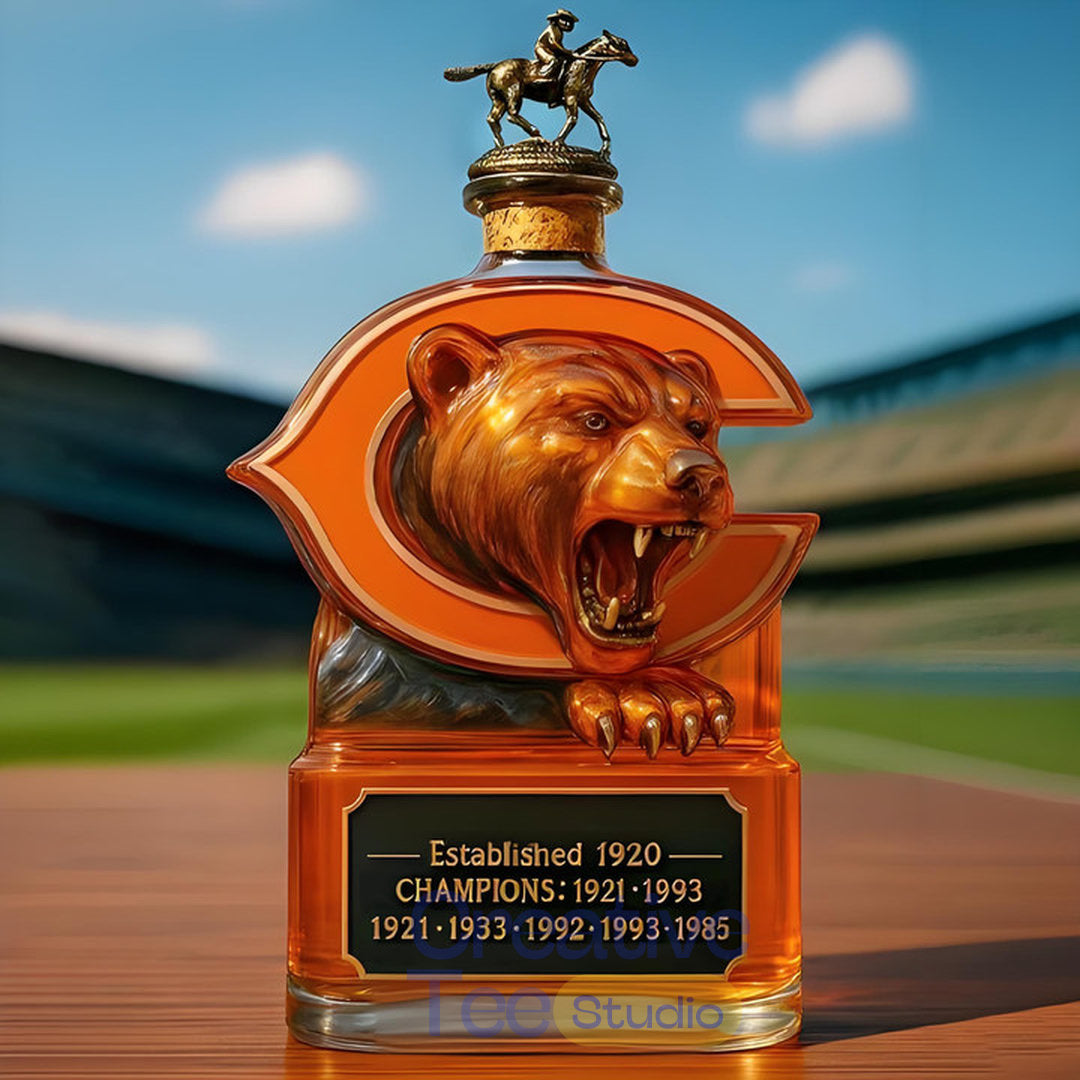 Chicago Bears Champs Whiskey Bottle