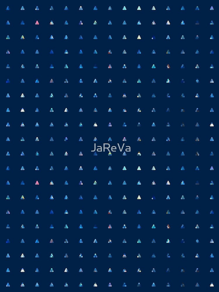 Printed image of blue sequins - pyramid shapes on navy background by JaReVa