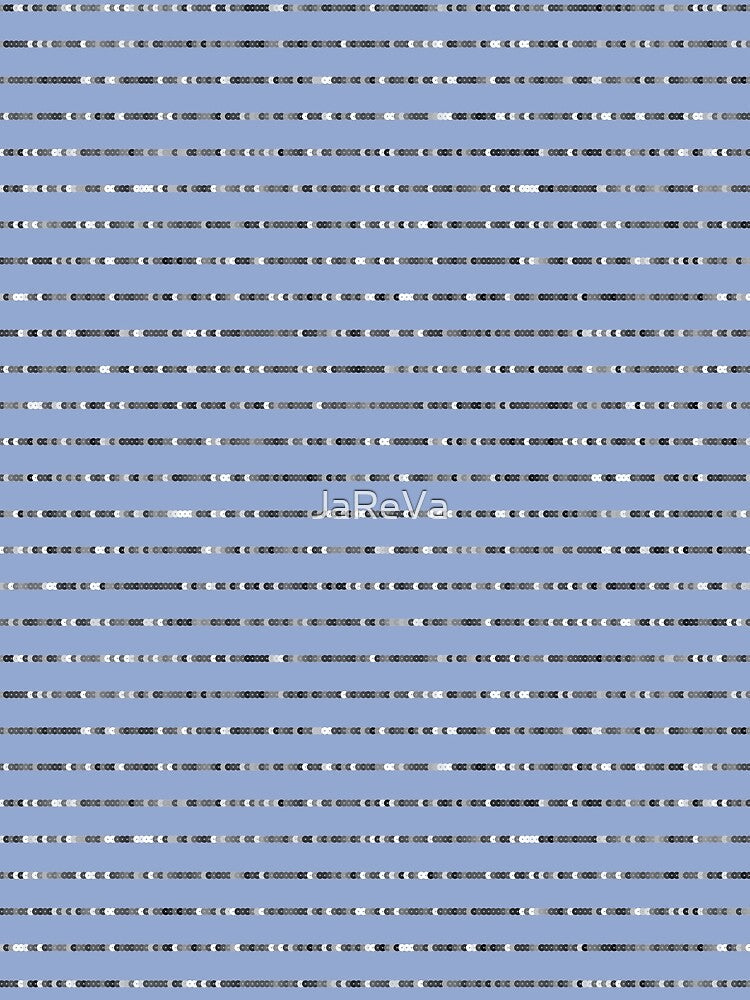 Printed image of silver sequins - horizontal stripes on light blue background by JaReVa