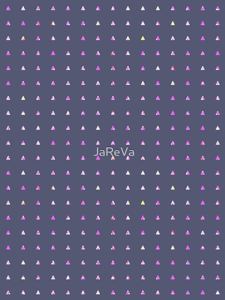 Printed image of magenta sequins - pyramid shapes on blue grey background by JaReVa