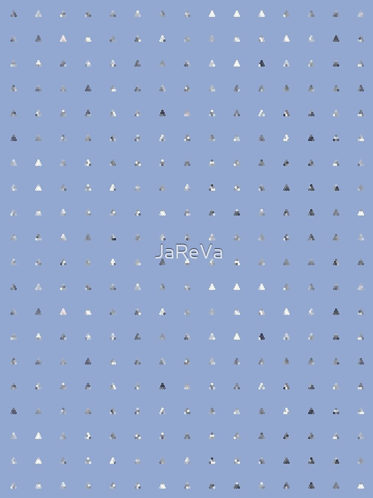 Printed image of silver sequins - pyramid shapes on light blue background by JaReVa
