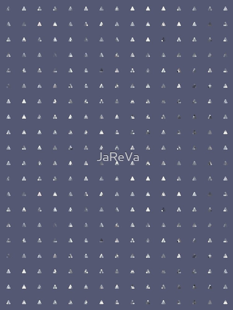 Printed image of silver sequins - pyramid shapes on blue grey background by JaReVa
