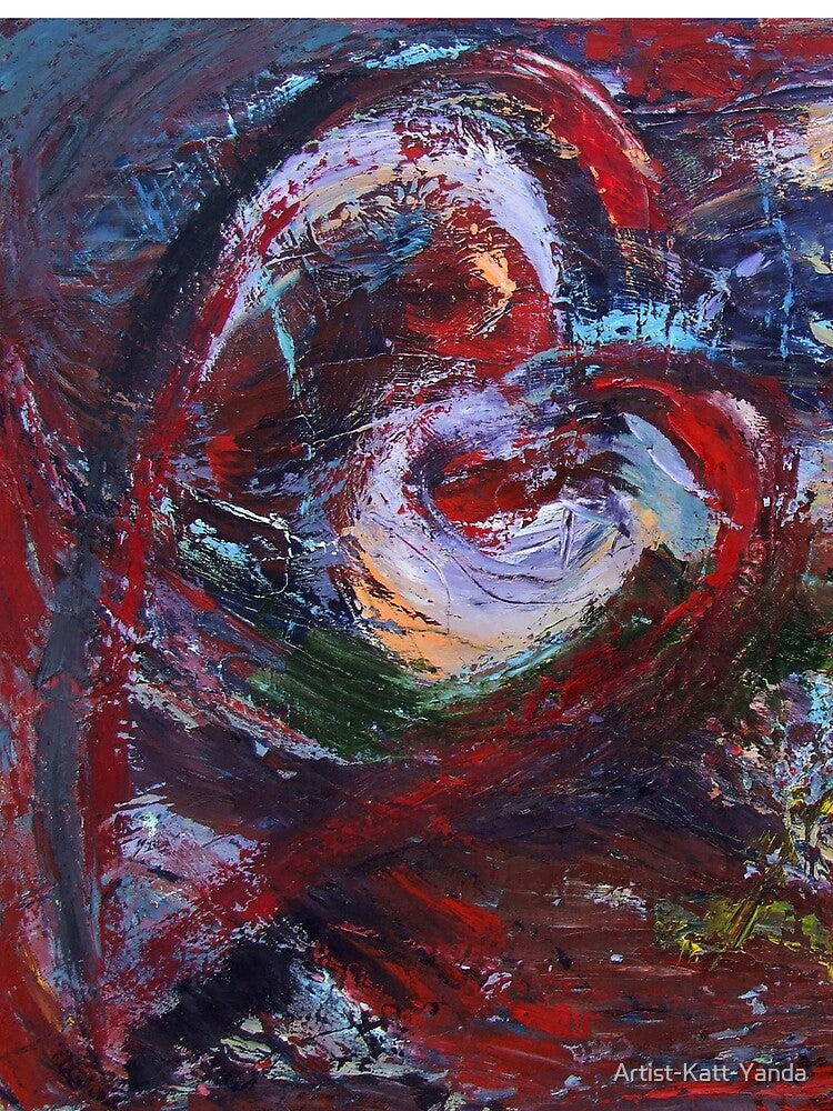 Abstract Red Heart Artwork by Katt Yanda by Artist-Katt-Yanda