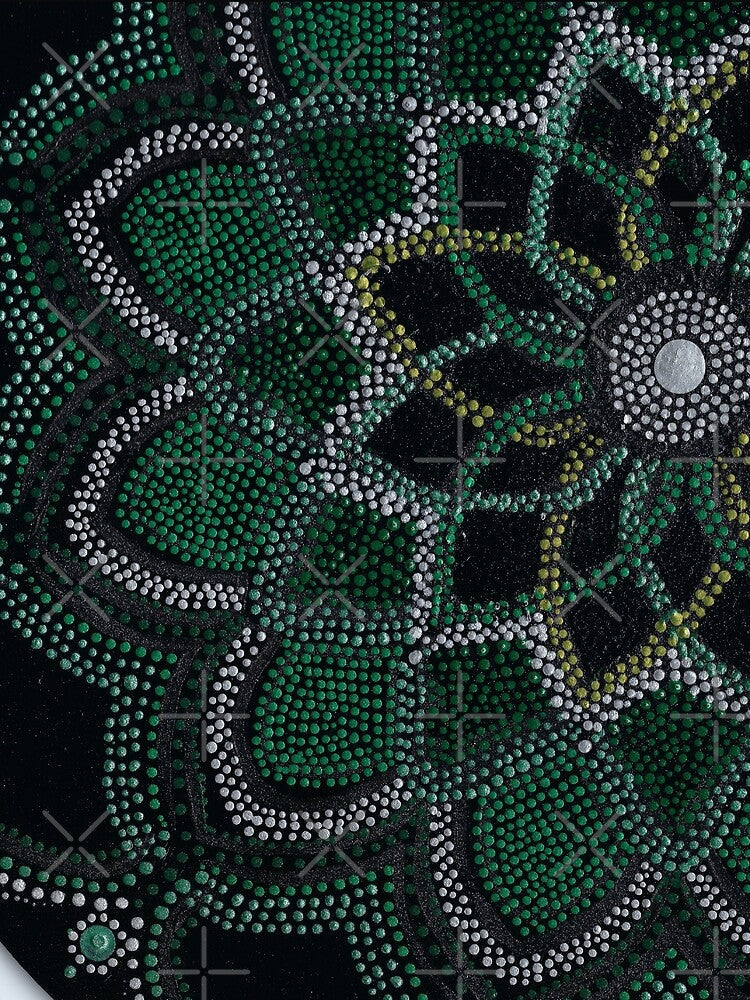 Peaceful Green and silver Mandala 2 by ElexisND