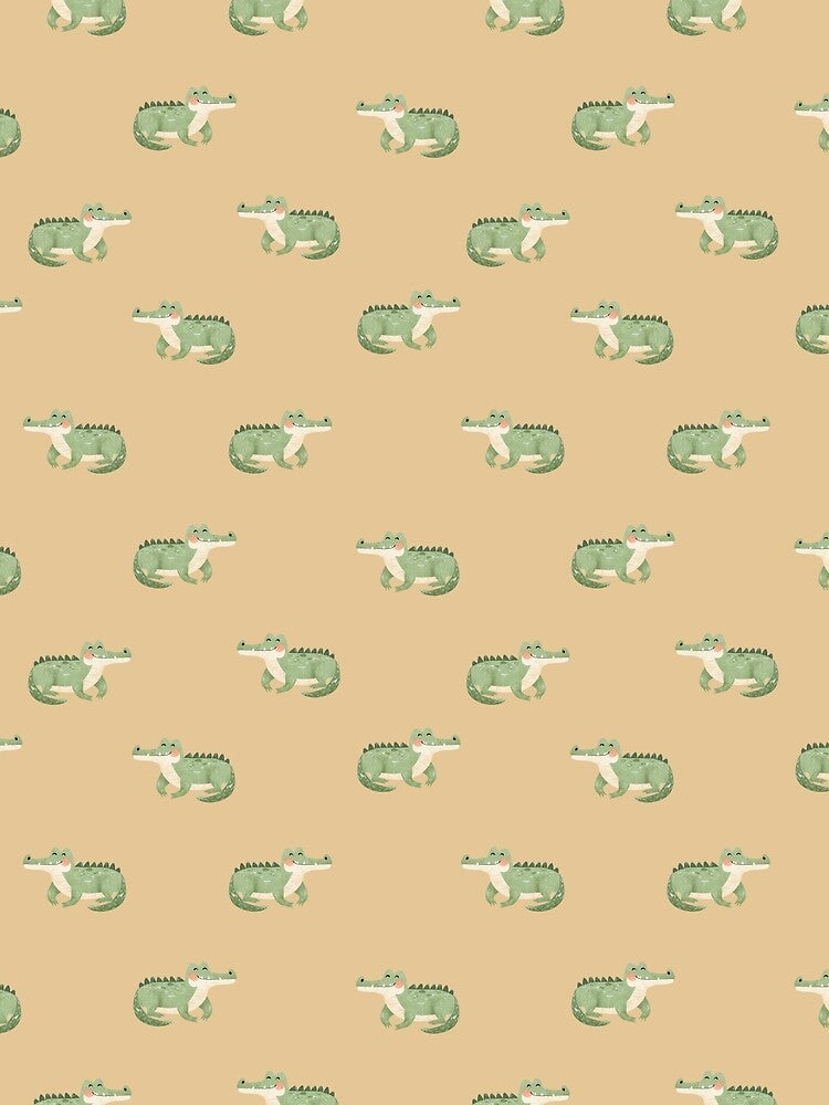 Watercolor Crocodiles on Light Orange by KSimpson838