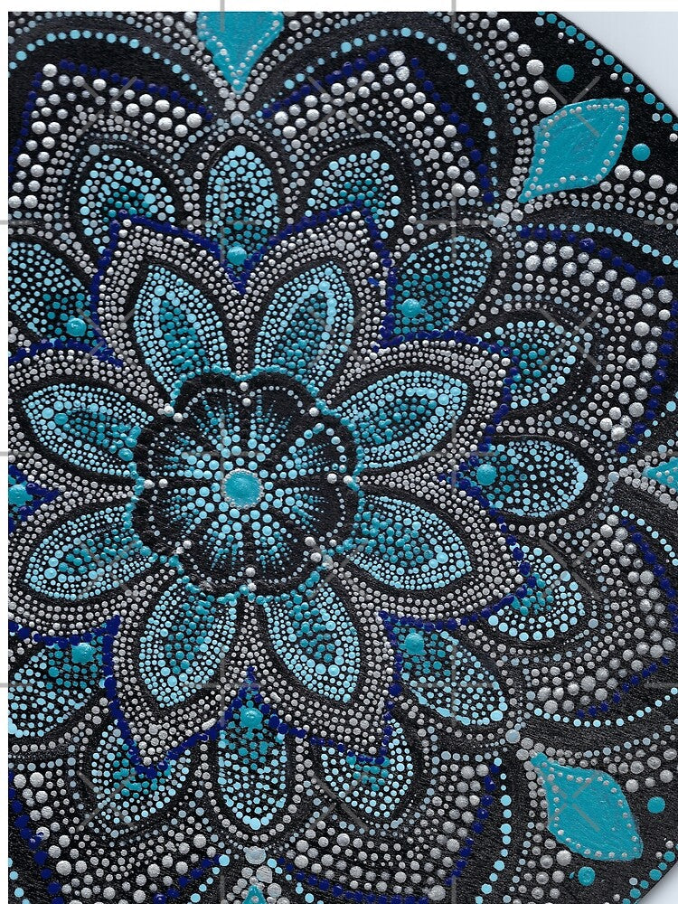 Peaceful Teal and silver Maandala by ElexisND