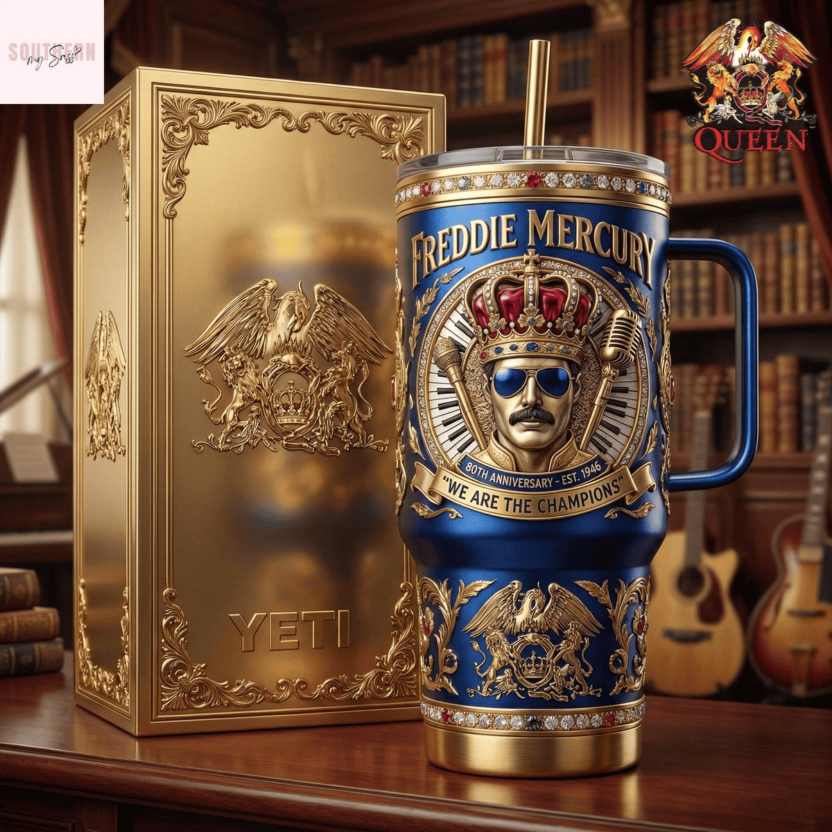 Freddie Mercury We Are The Champions Tumbler