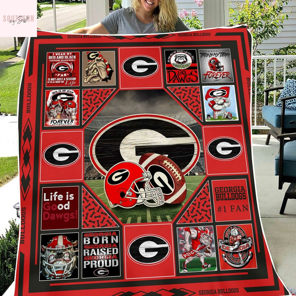 Georgia Bulldogs Life Is Good Dawgs Blanket