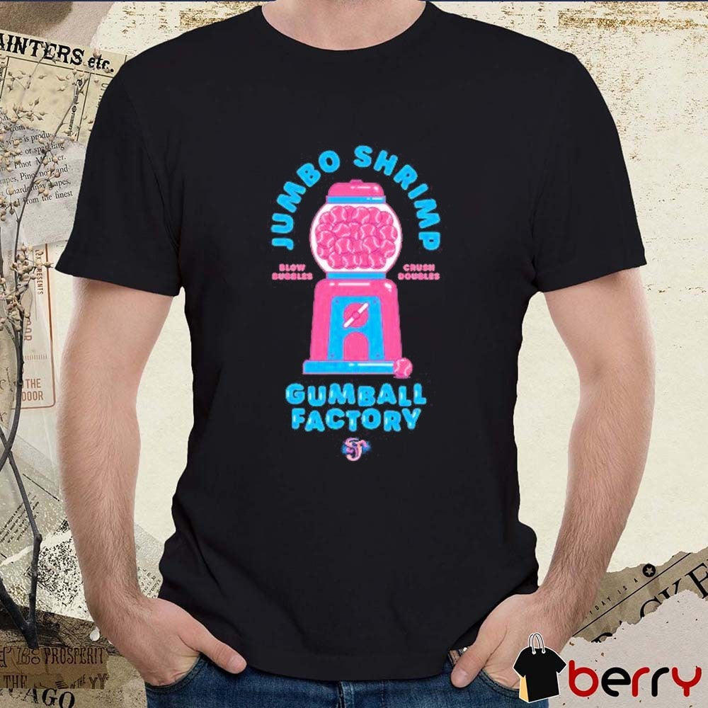 Jacksonville Jumbo MiLB Shrimp Baseballism Youth Gumball Factory t-shirt
