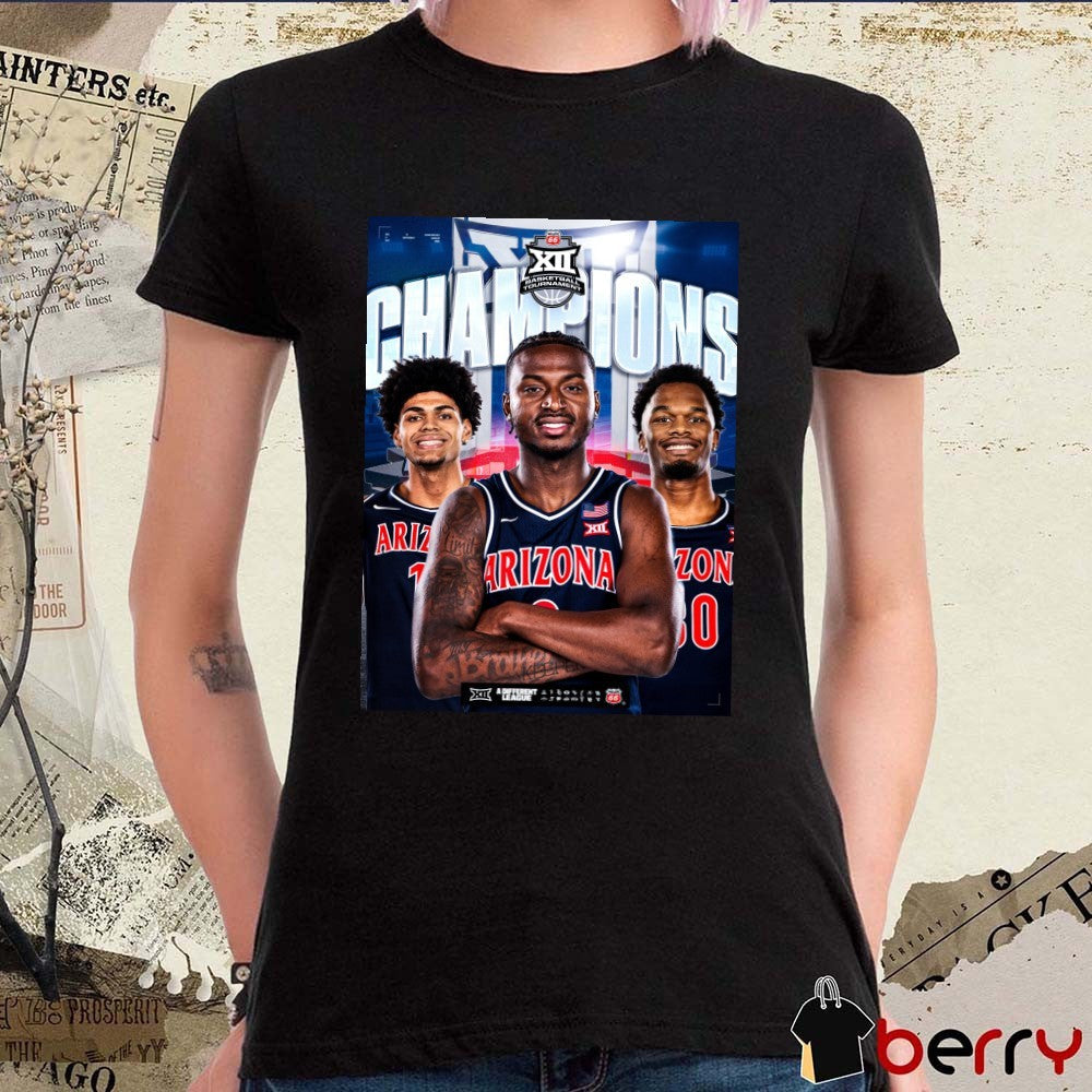 2026 Big 12 Conference Basketball Tournament Champions Arizona Wildcats Poster t-shirt