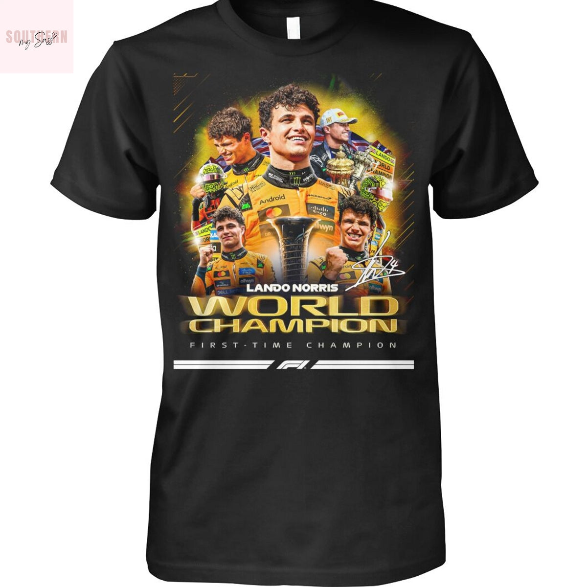 Lando Norris World Champions First-Time Champion Signature Unisex T-Shirt