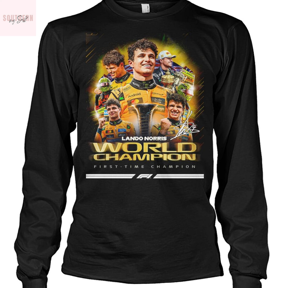 Lando Norris World Champions First-Time Champion Signature Unisex T-Shirt