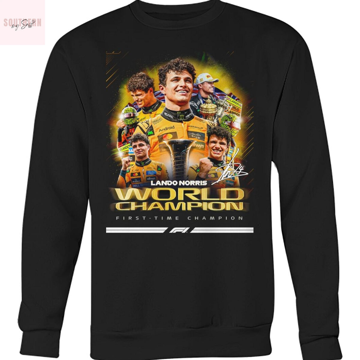 Lando Norris World Champions First-Time Champion Signature Unisex T-Shirt