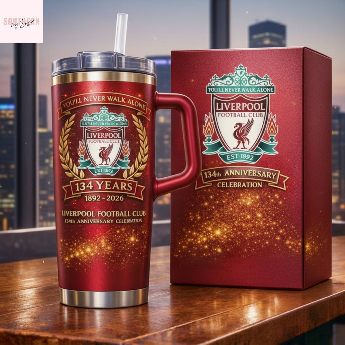 Liverpool FC You ll Never Walk Alone 134th Anniversary Handled Tumbler
