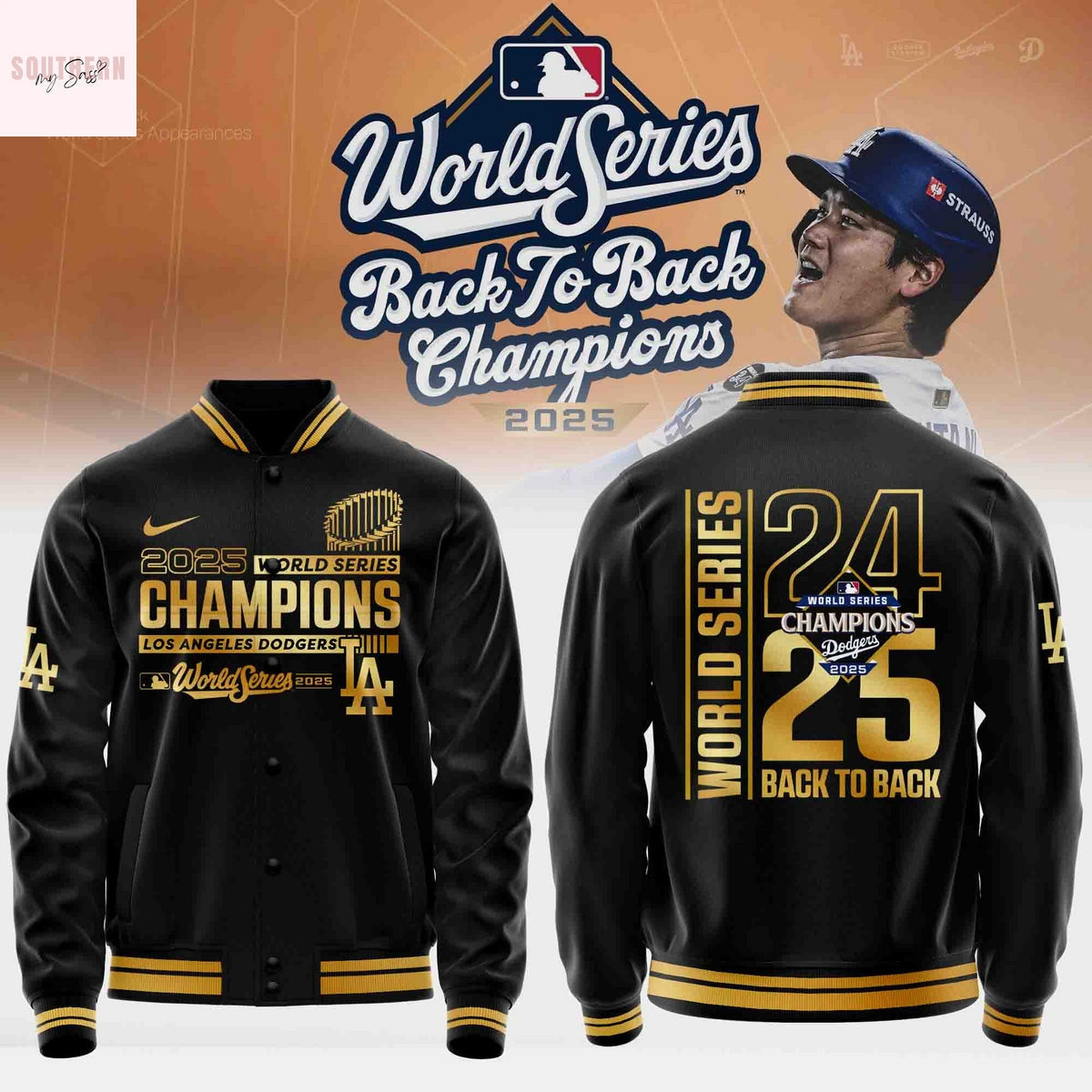 Los Angeles Dodgers 2025 Back To Back World Series Champions Baseball Jacket