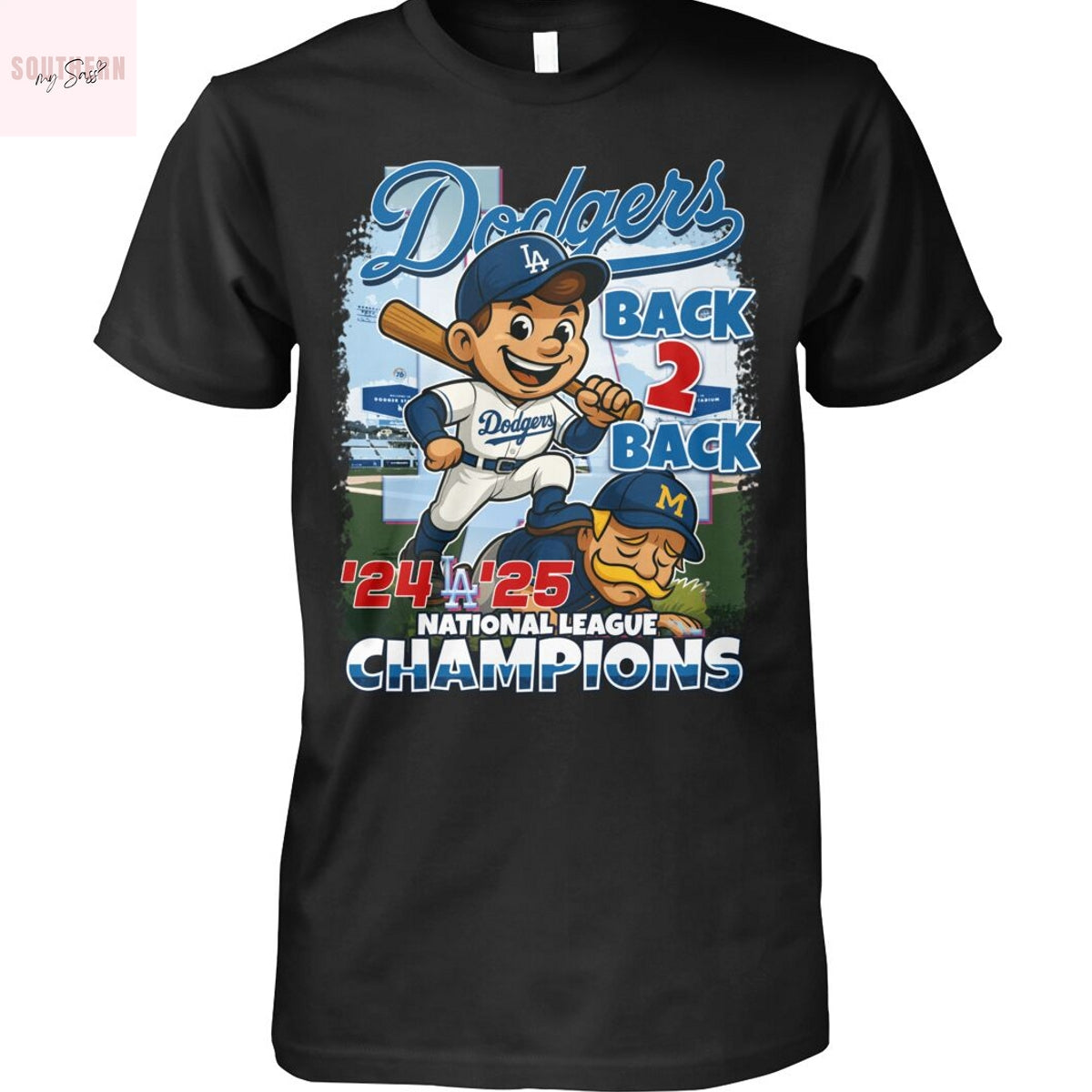 Los Angeles Dodgers 2025 National League Champions Back 2 Back Signature 24-25 Unisex T-Shirt