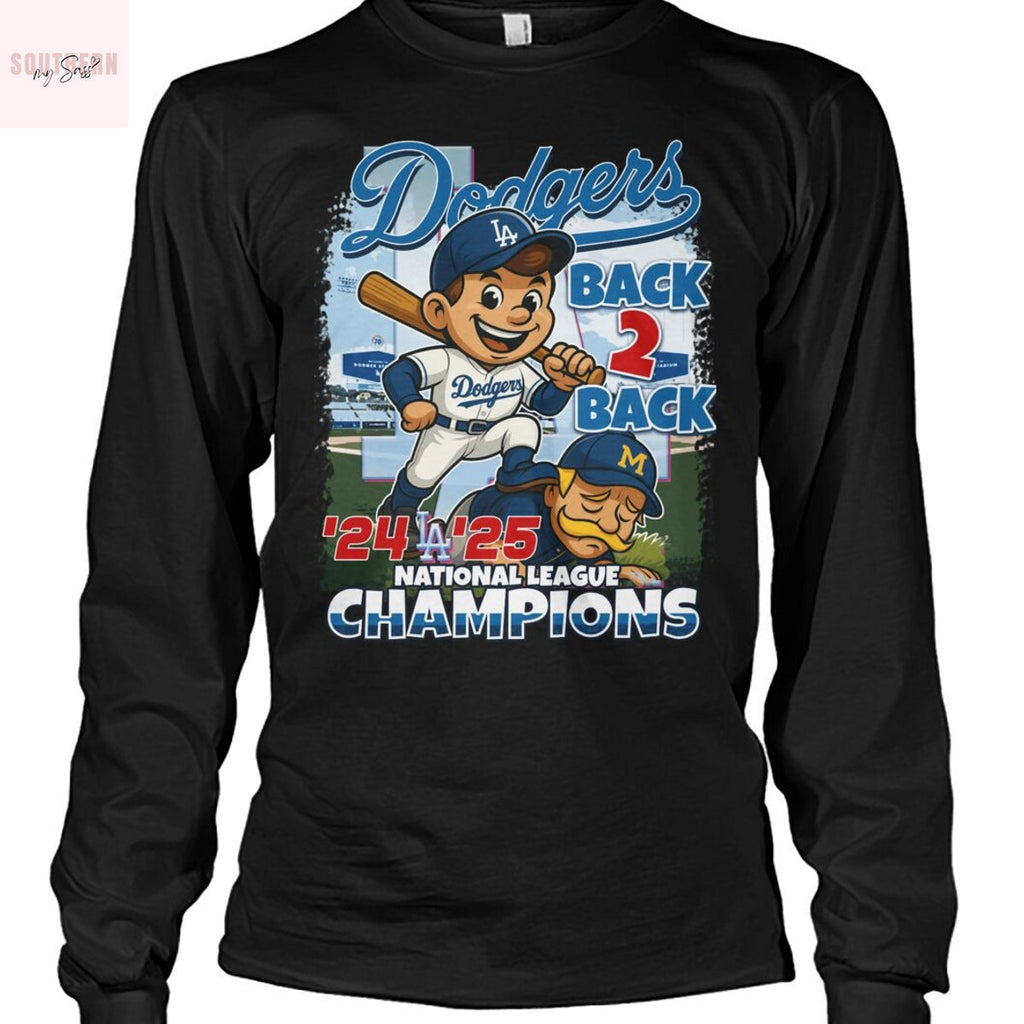 Los Angeles Dodgers 2025 National League Champions Back 2 Back Signature 24-25 Unisex T-Shirt