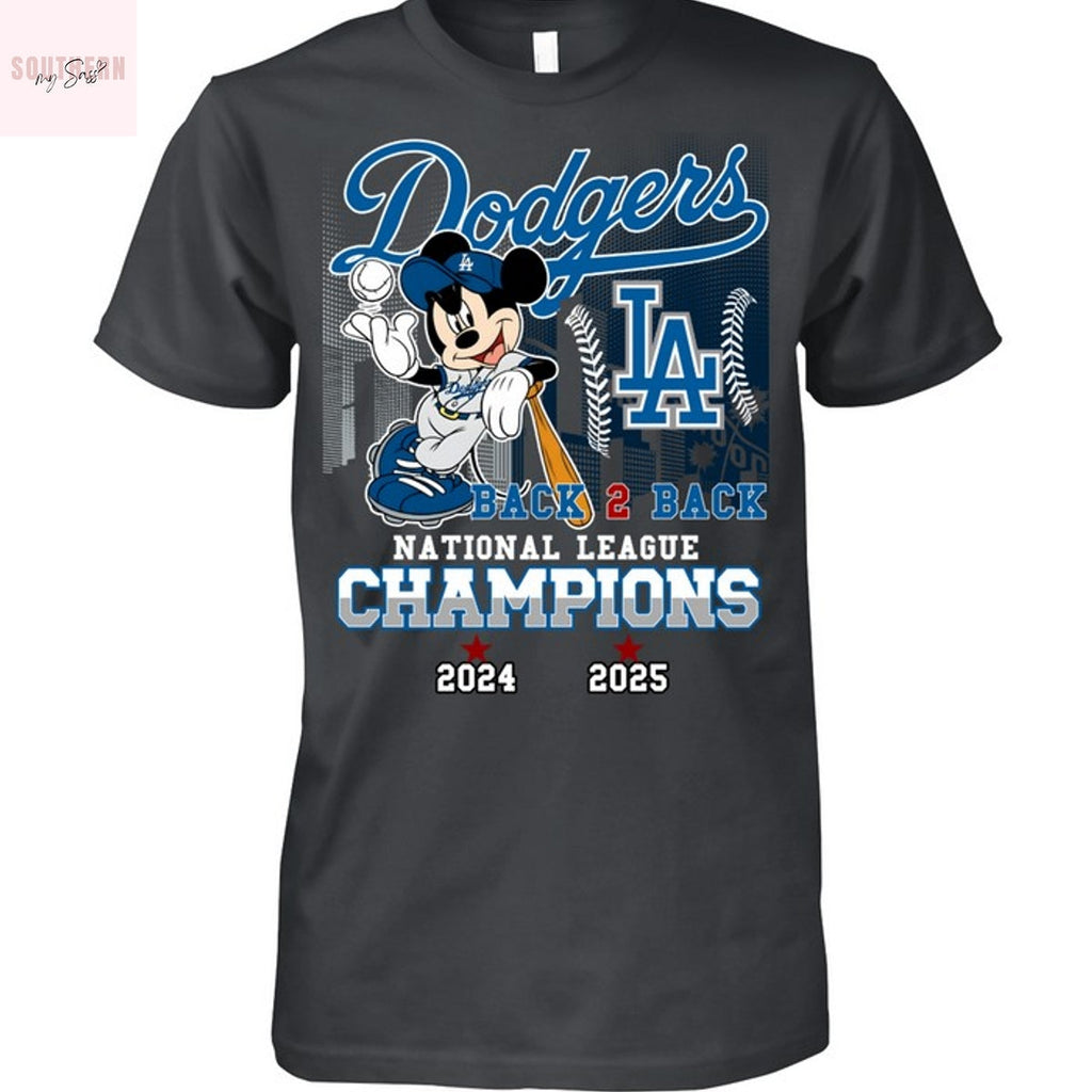Los Angeles Dodgers 2025 National League Champions Back 2 Back Unisex T-Shirt